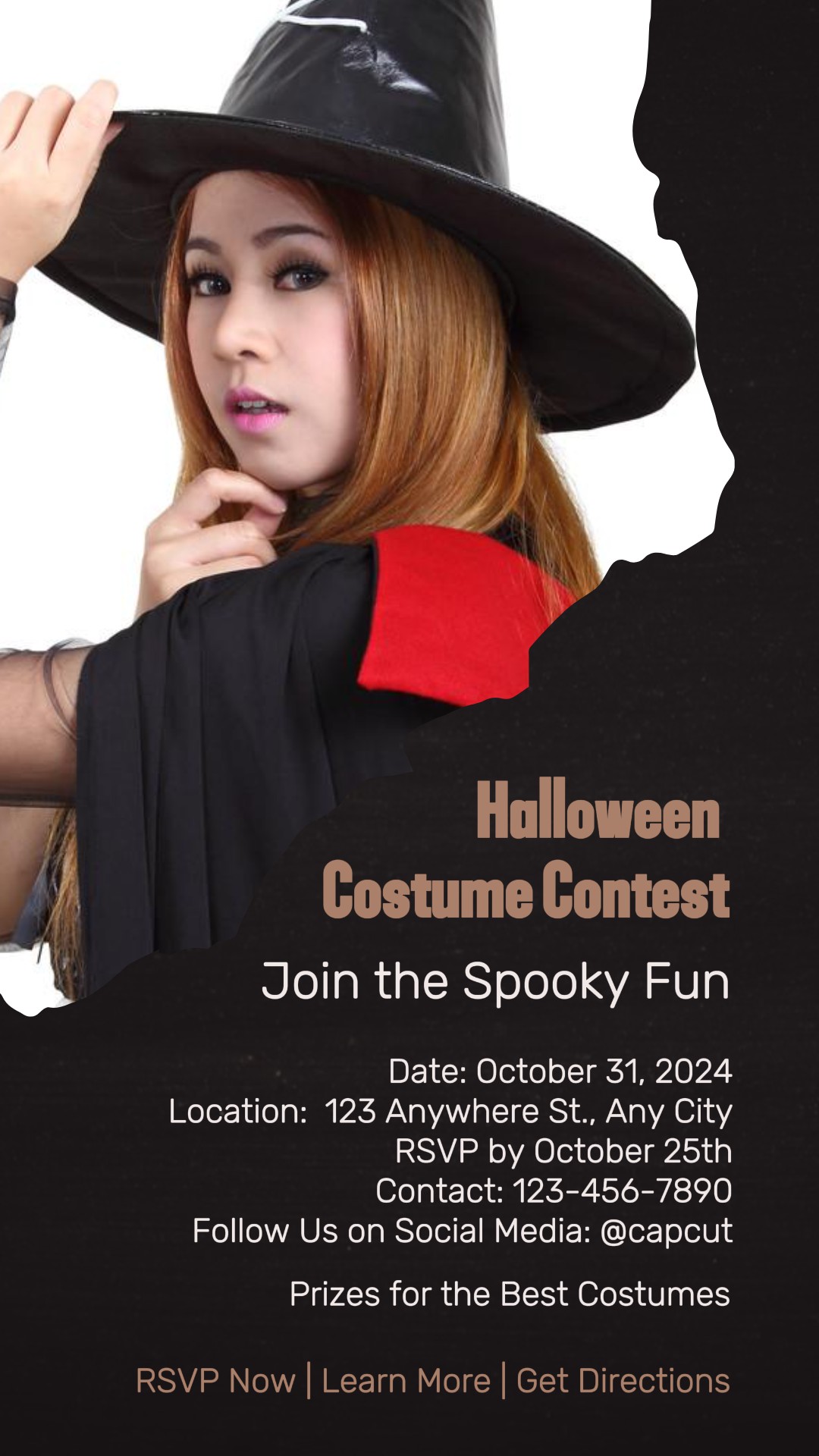 Concurso de disfraces negros de Halloween Historia de Instagram