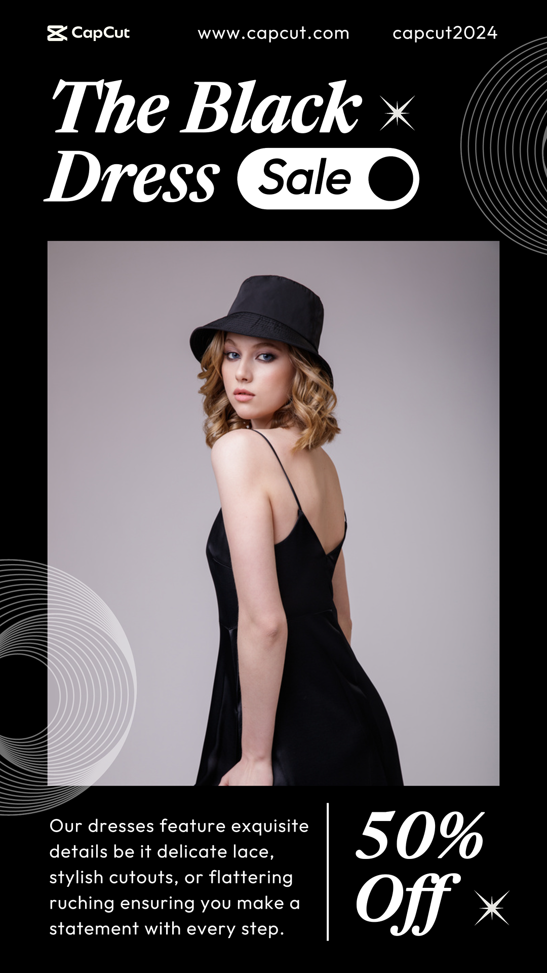 Clothing Marketing Poster Black Dress Promotion Instagram Story