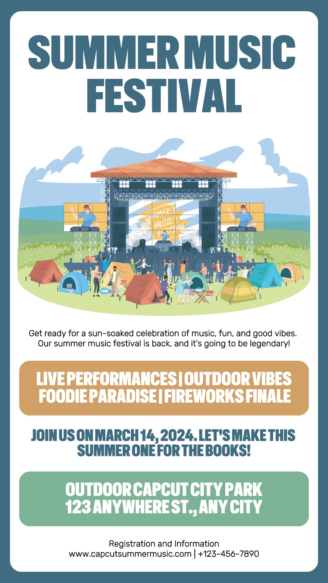 Promoção do Festival de Música de Verão História do Instagram