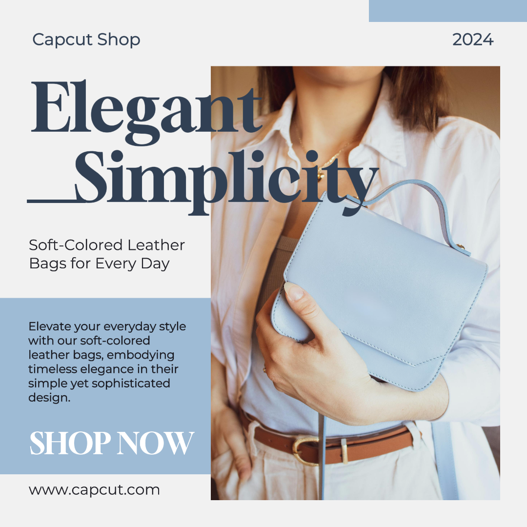 Facebook Ads - Marketing Poster Product Display Soft Color Leather Bag Facebook Ads Post