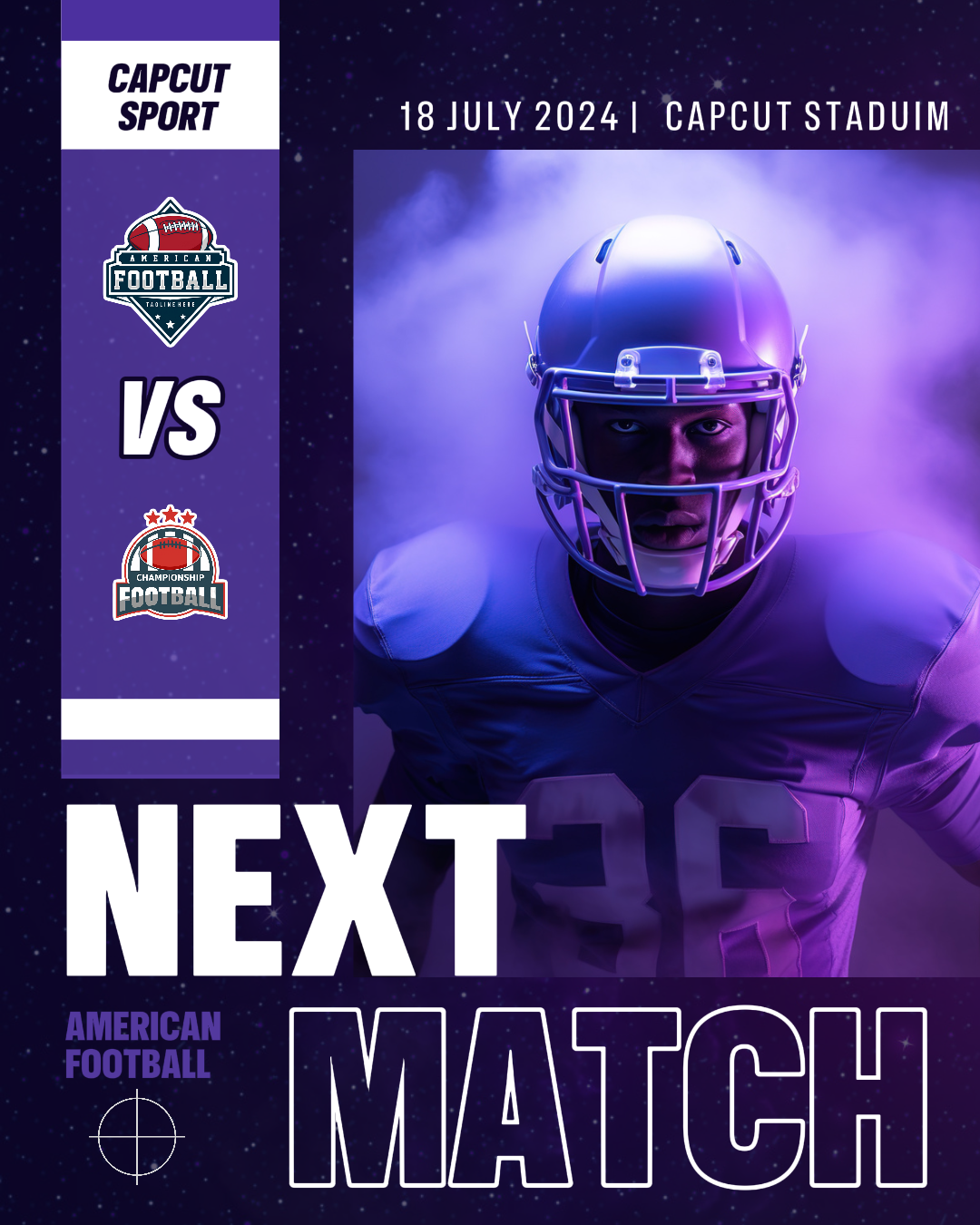 Article Instagram du prochain match de football américain