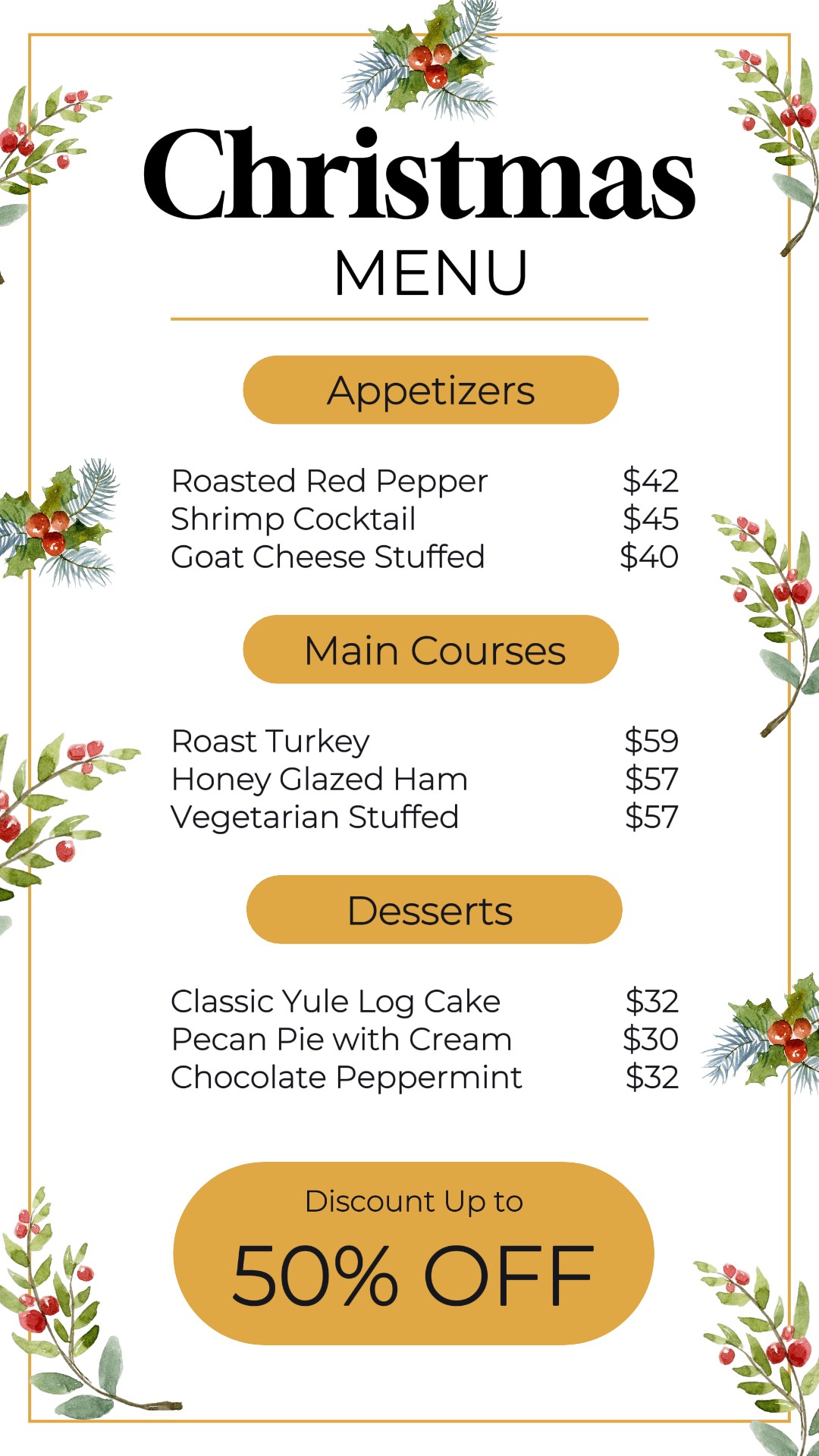 Christmas Menu Promotion Instagram Story