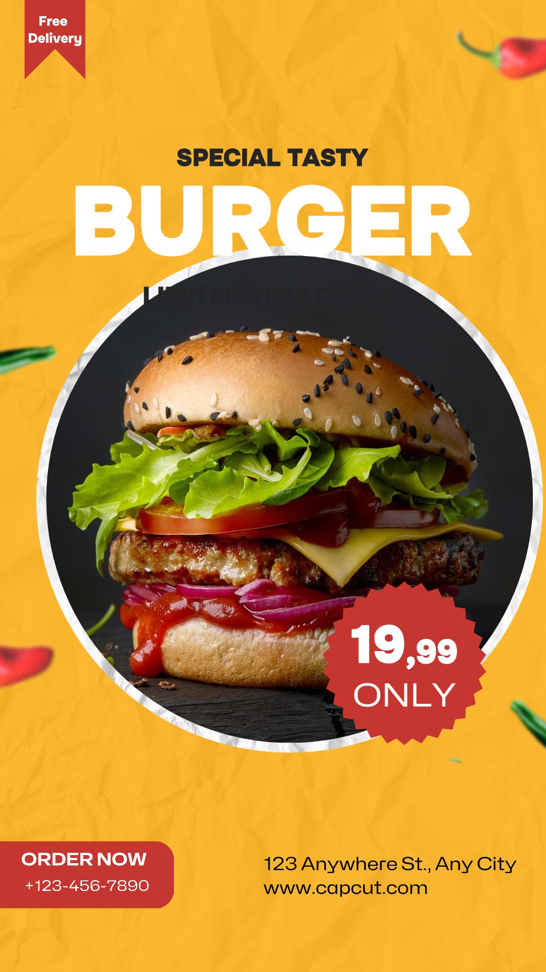Burger Promotion Limited Instagram Story Template 