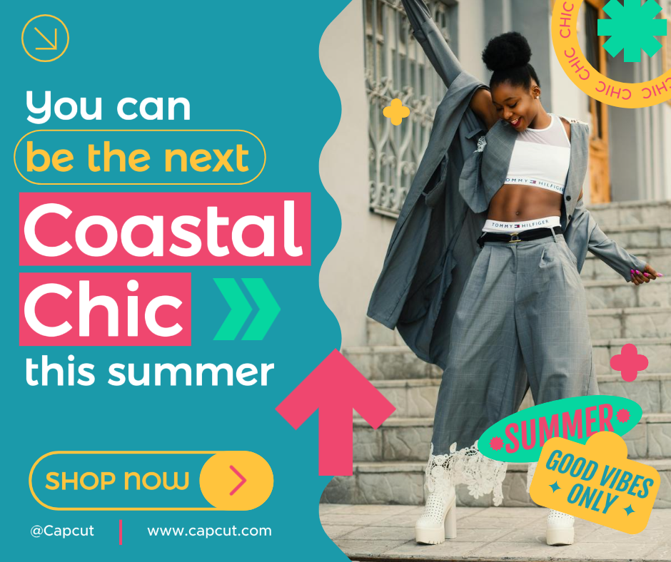 Affiche de marketing de mode Coastal Chic