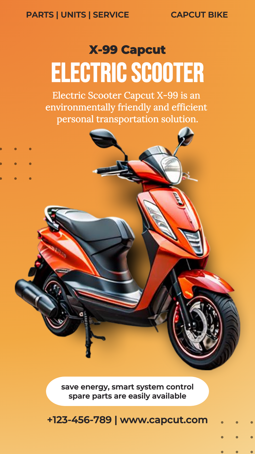 Historia de insta de promoción de electrónica E-Scooter