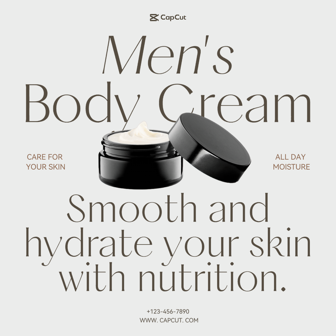 Men Skincare Men's Body Cream Display Minimalist