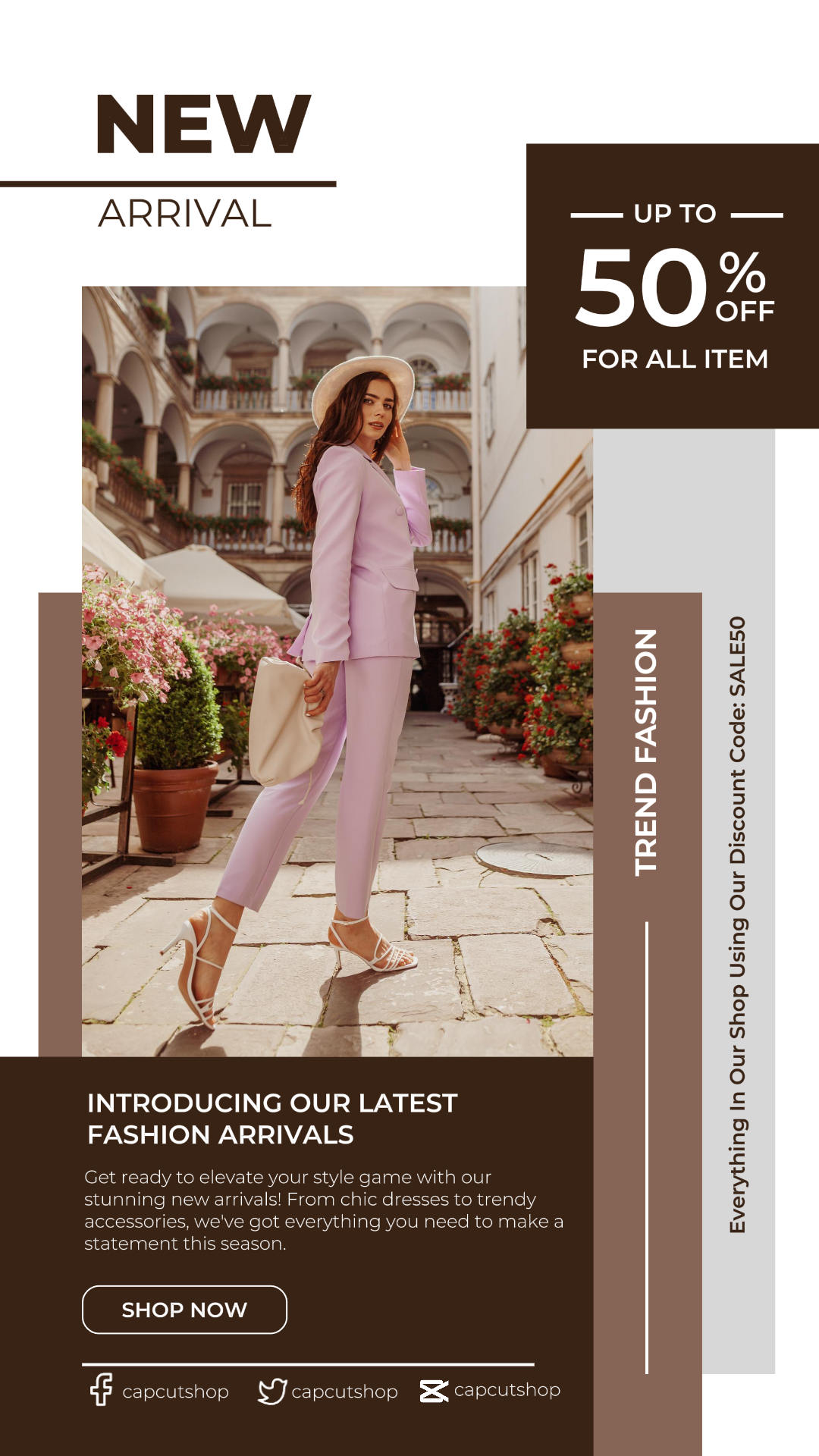 Vêtements Marketing Instagram Story Blanc Marron