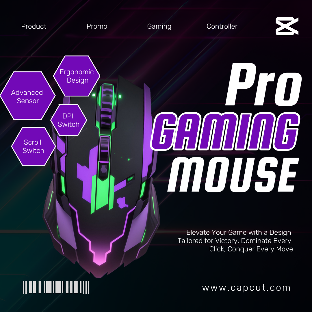 Anuncios de Facebook - Marketing Electronics Gaming Mouse Morado y Negro