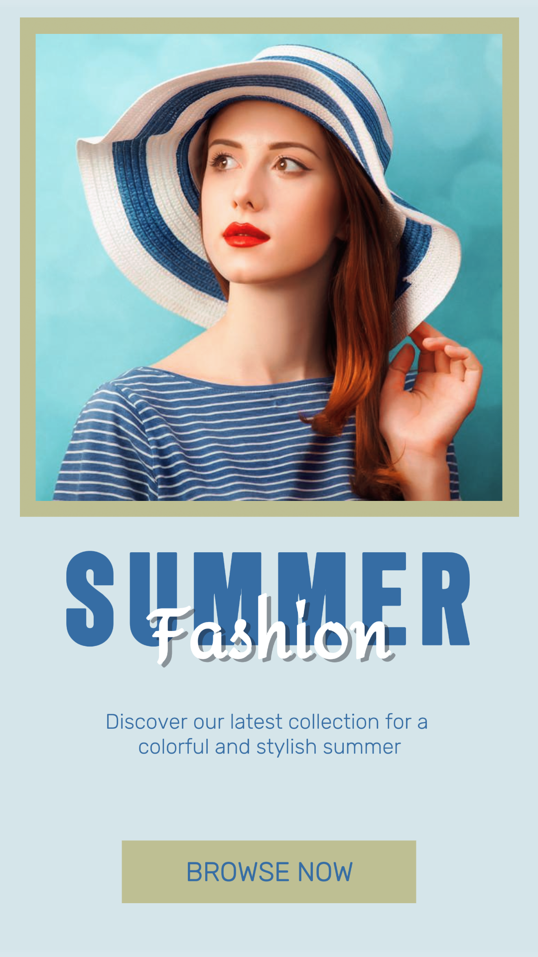 Minimalistische Collage Marketing Poster Tik Tok Kleidung und Schuhe Blau