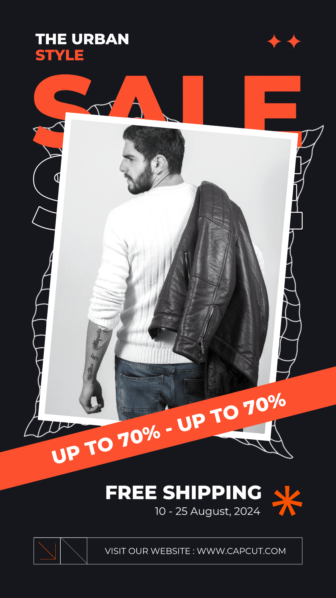 Publicación de marketing de moda urbana IG Story Black