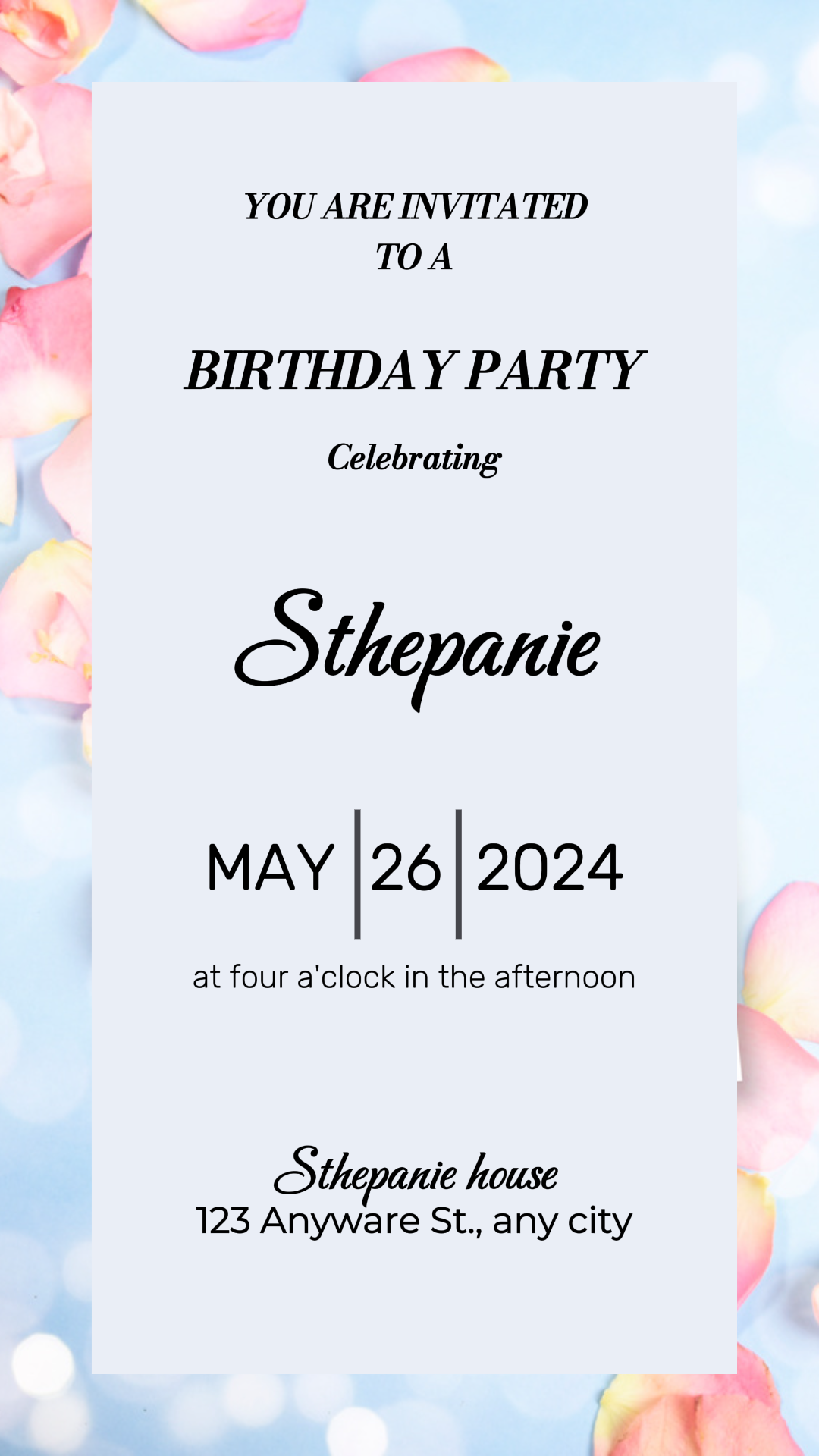 MINIMALIS D'INVITATION D'ANNIVERSAIRE NON MARKETING