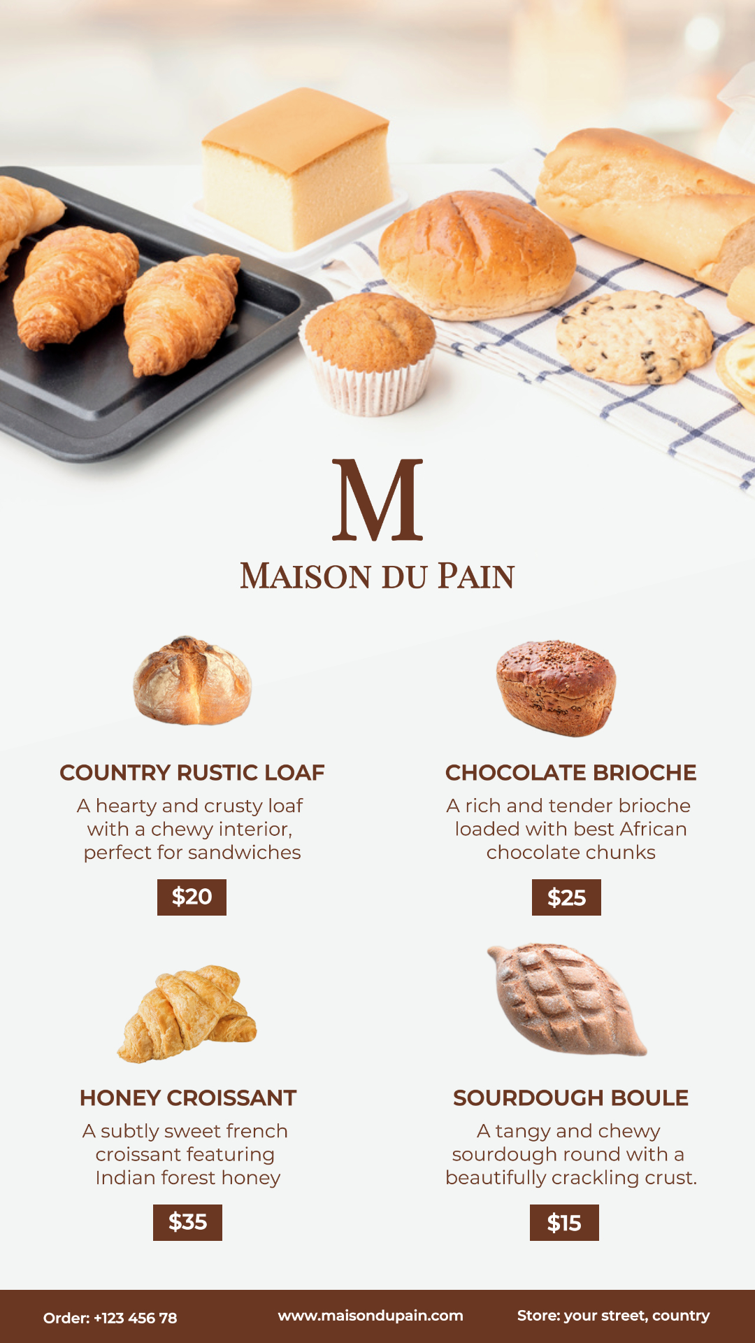 Alimentos e bebidas Menu Instagram Post