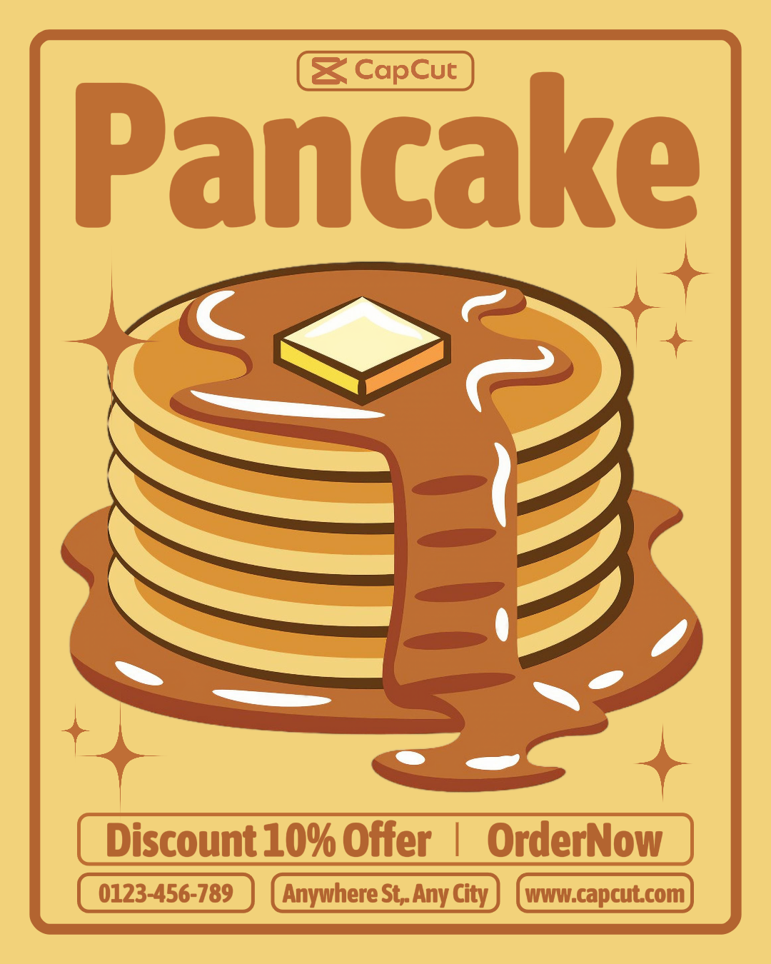 Promoção de panquecas de alimentos e bebidas Retrato do Instagram