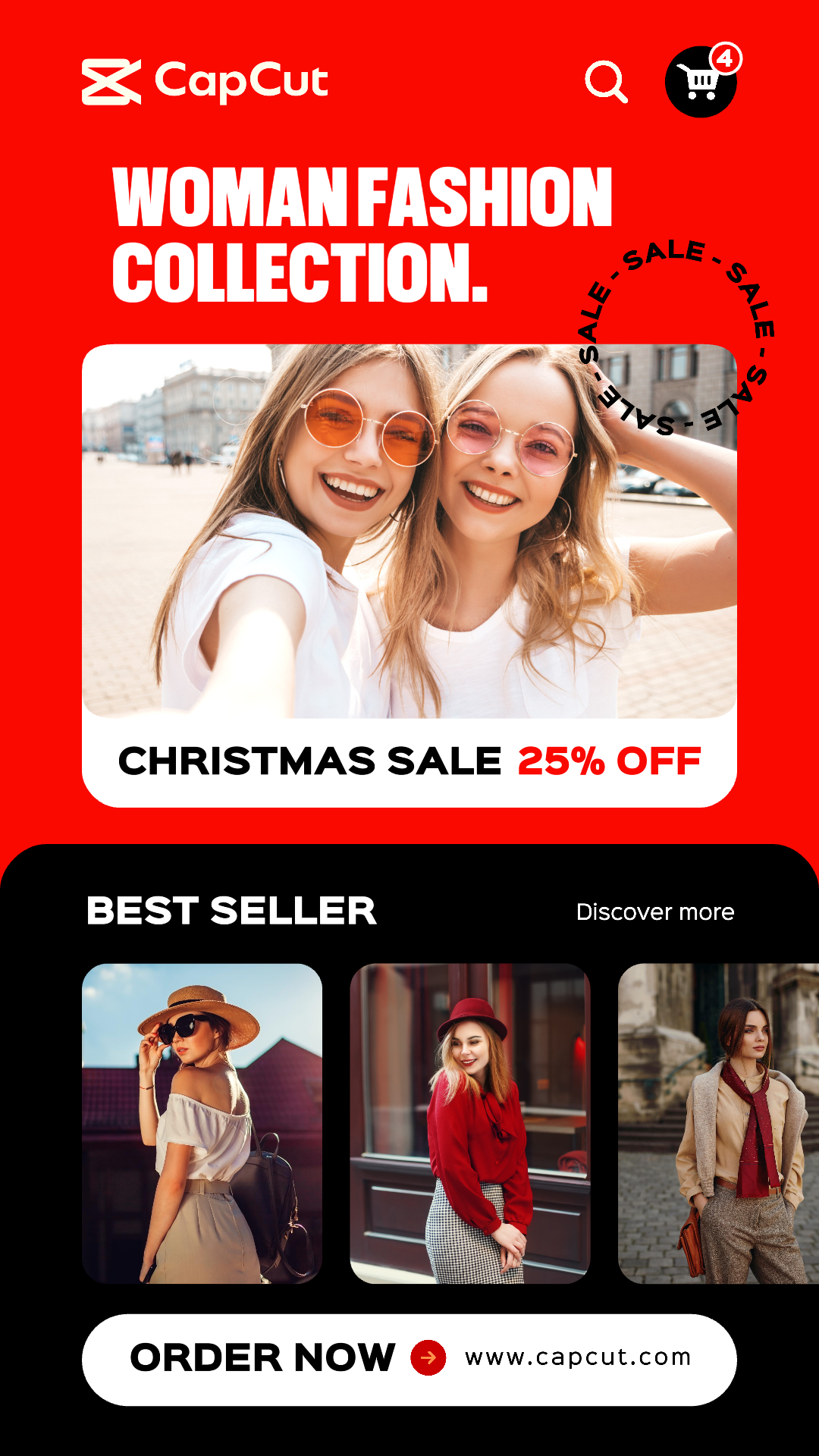Collection de mode femme vente de noël 4 image multi-produits TikTok