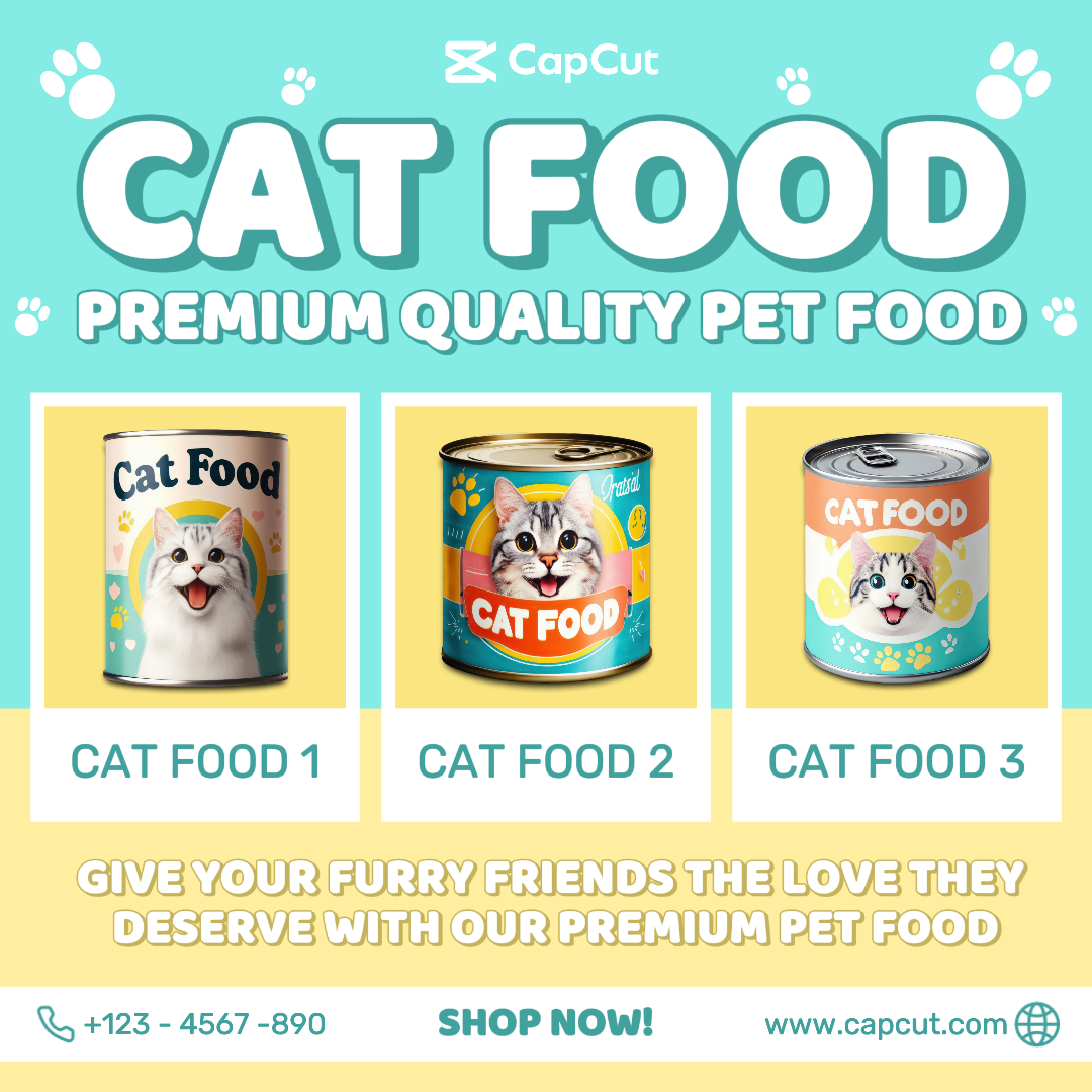 Pets Cat Food Multi Galery Product Display Social Media Post Soft Color