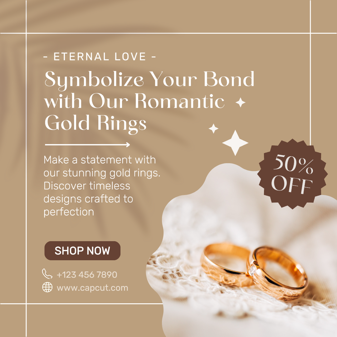 Affiche de marketing de bijoux Instagram Post Brown