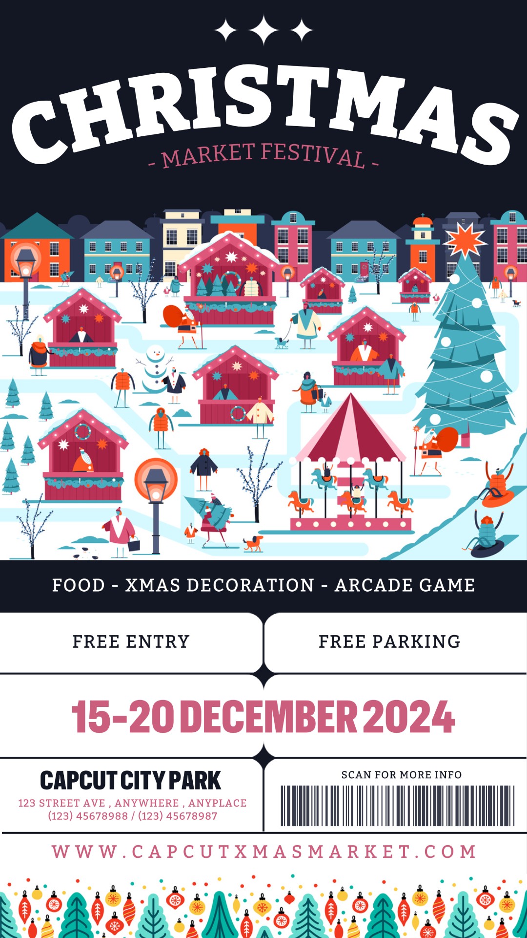 MERCADO DE NAVIDAD AZUL OSCURO