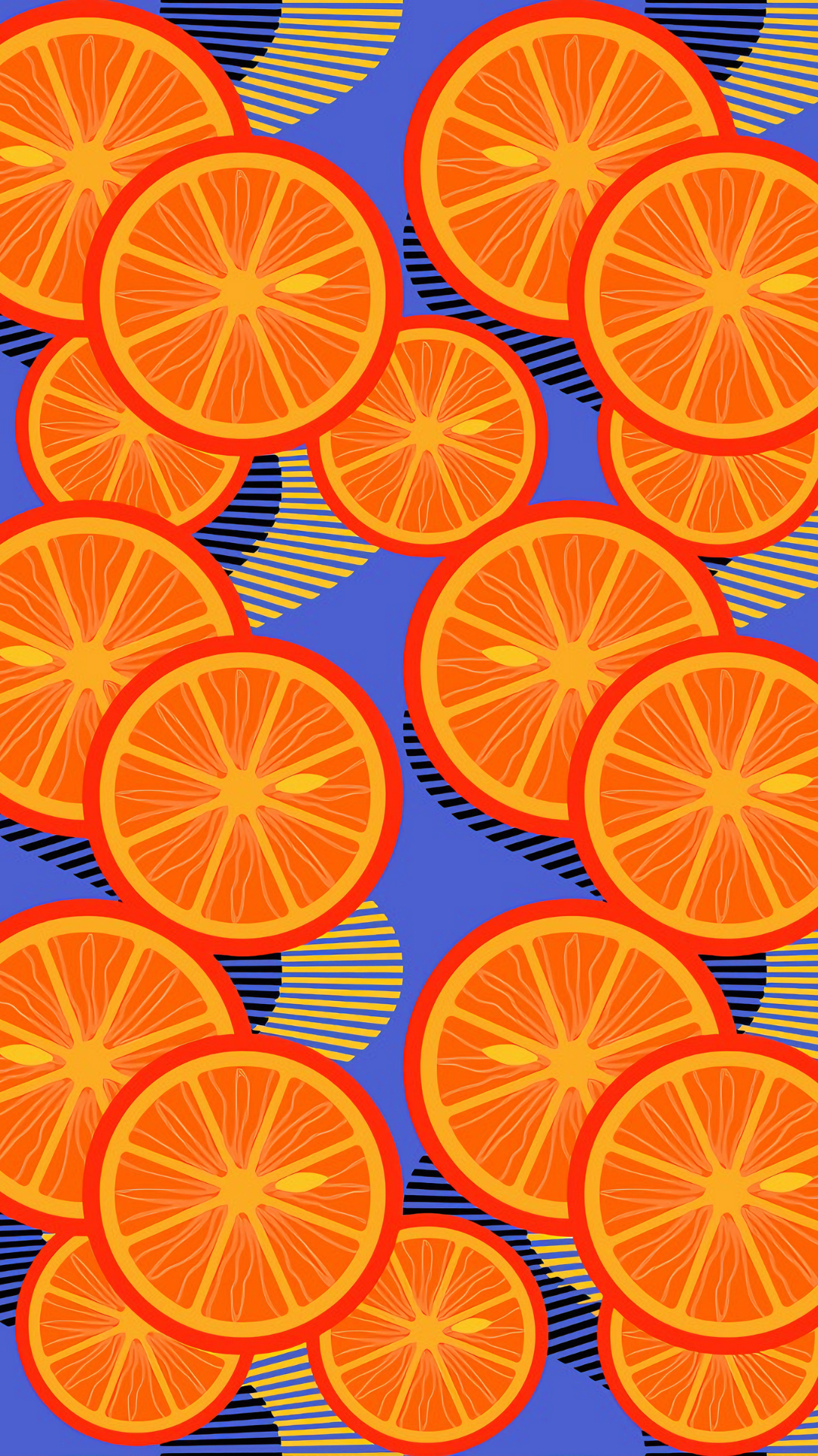 Wallpaper Frutas Laranja Ilustração Desenhos animados