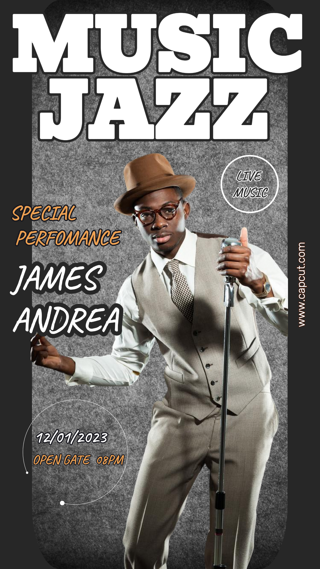 Entretenimiento Póster Creativo Instagram Story Jazz