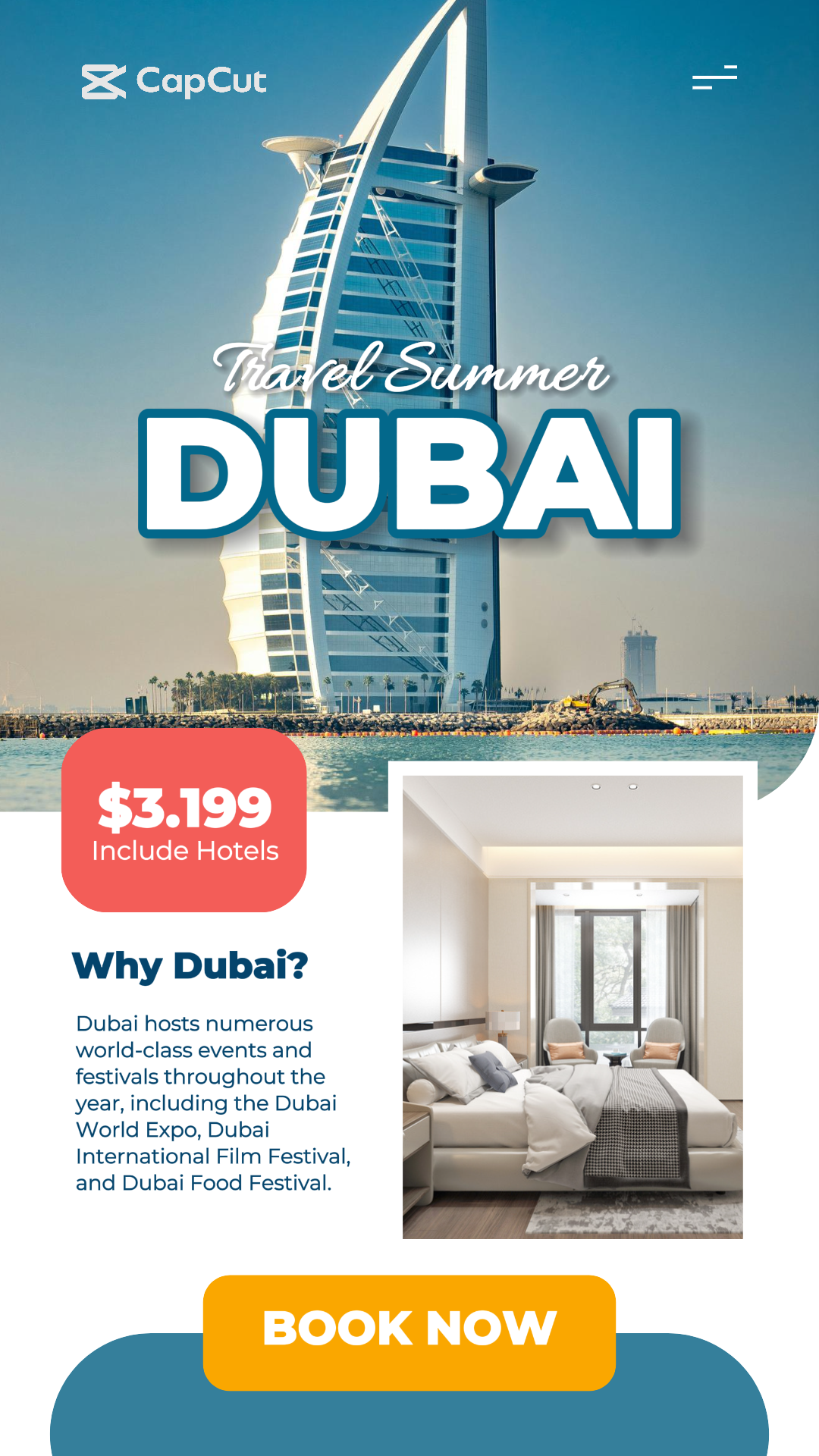 Travelling Marketing Poster TikTok Thumbnail Blue Minimalist