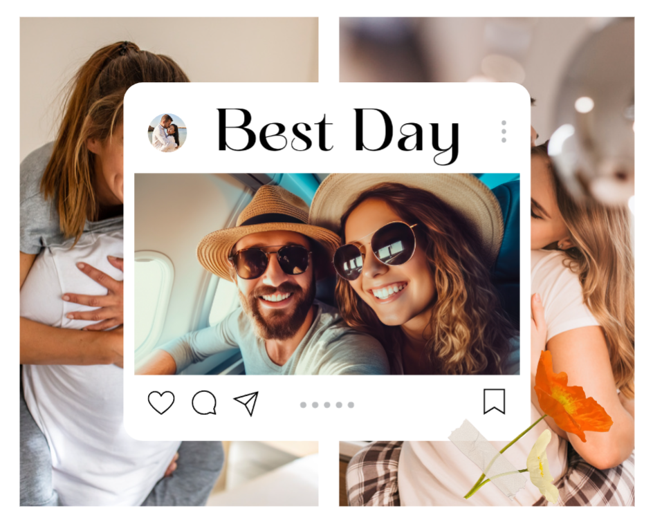 Colagem de fotos de casal sem marketing