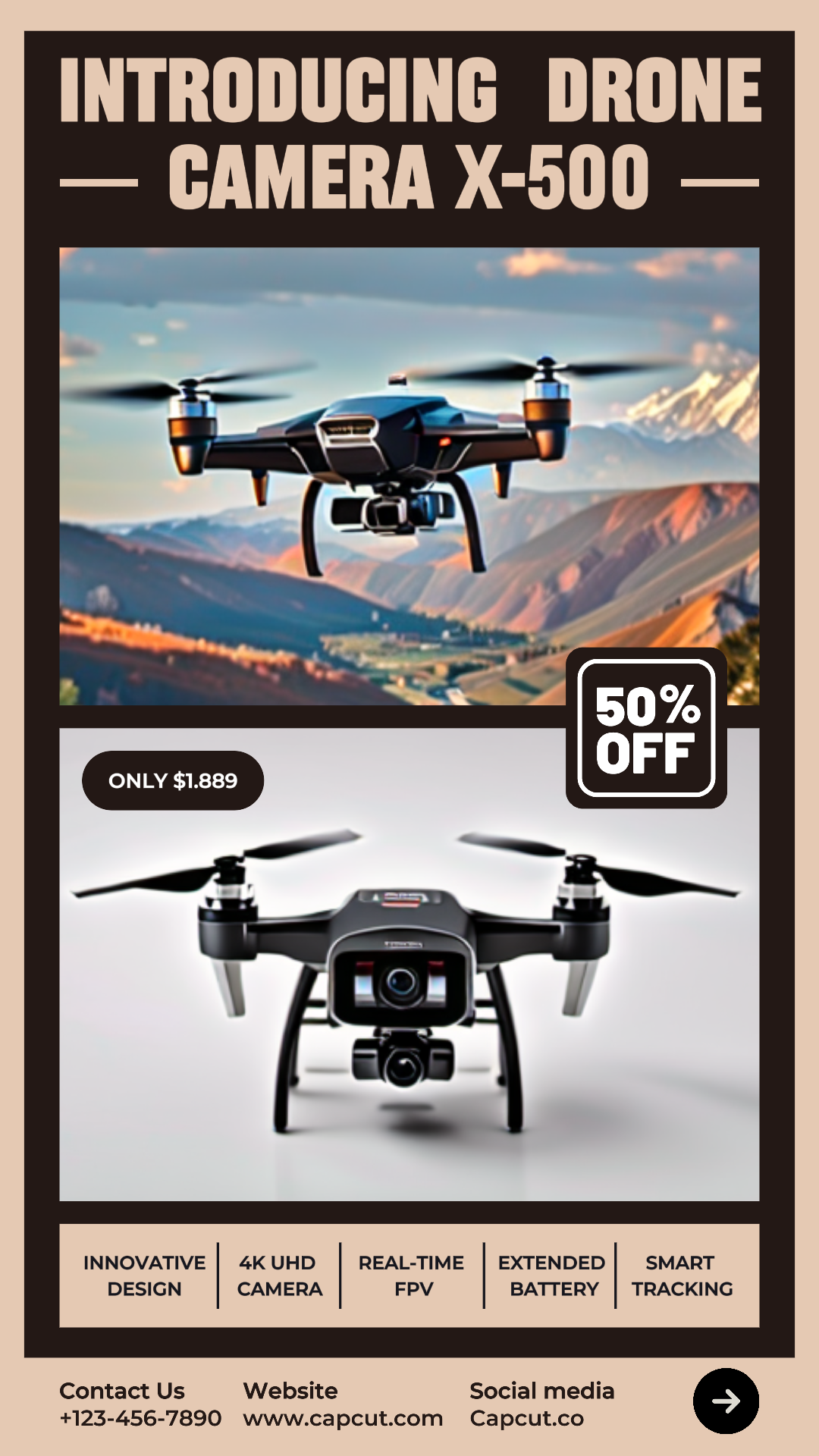 Cerita Instagram Promosi Drone Elektronik