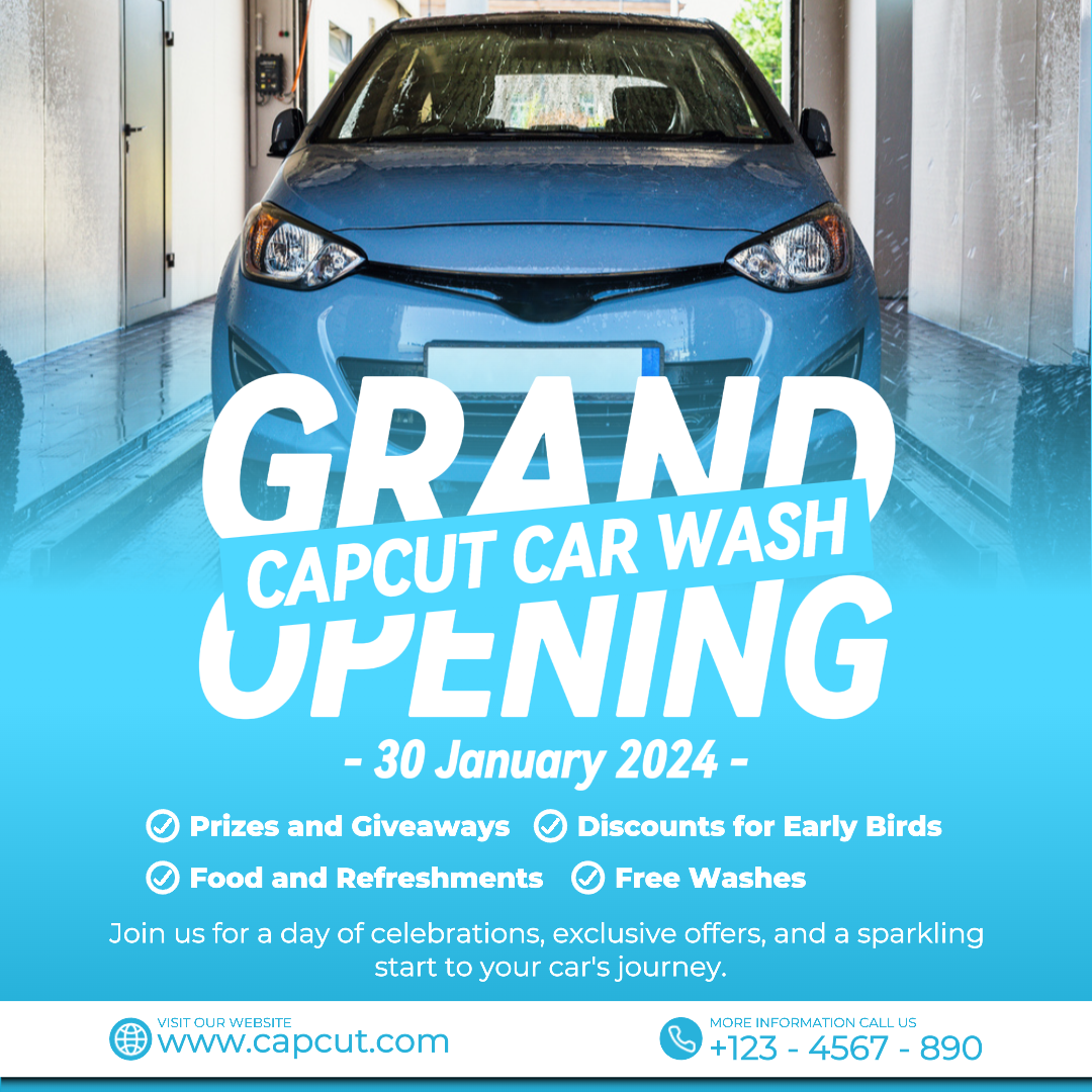 Layanan kehidupan Poster Kreatif Pengumuman Grand Opening Car Wash