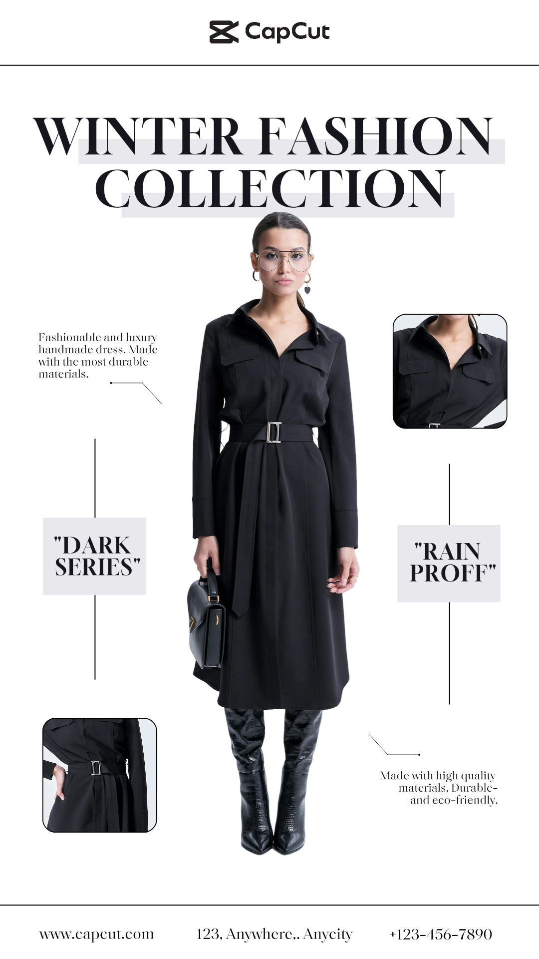 Pôster do Marketing de Moda de Inverno História do Instagram