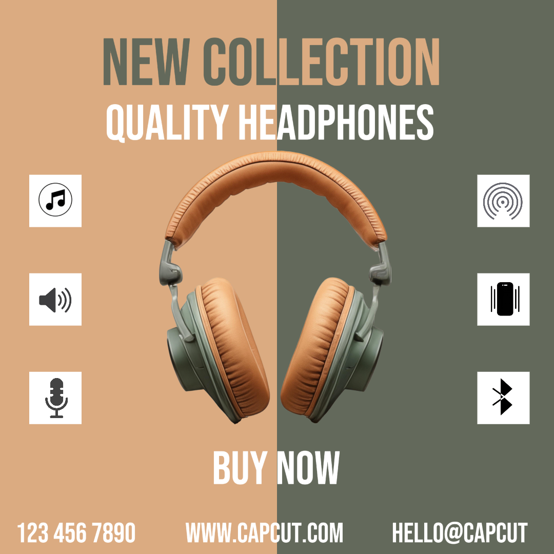 Marketing Poster headpone Neue Kollektion Instagram Post Minimalist