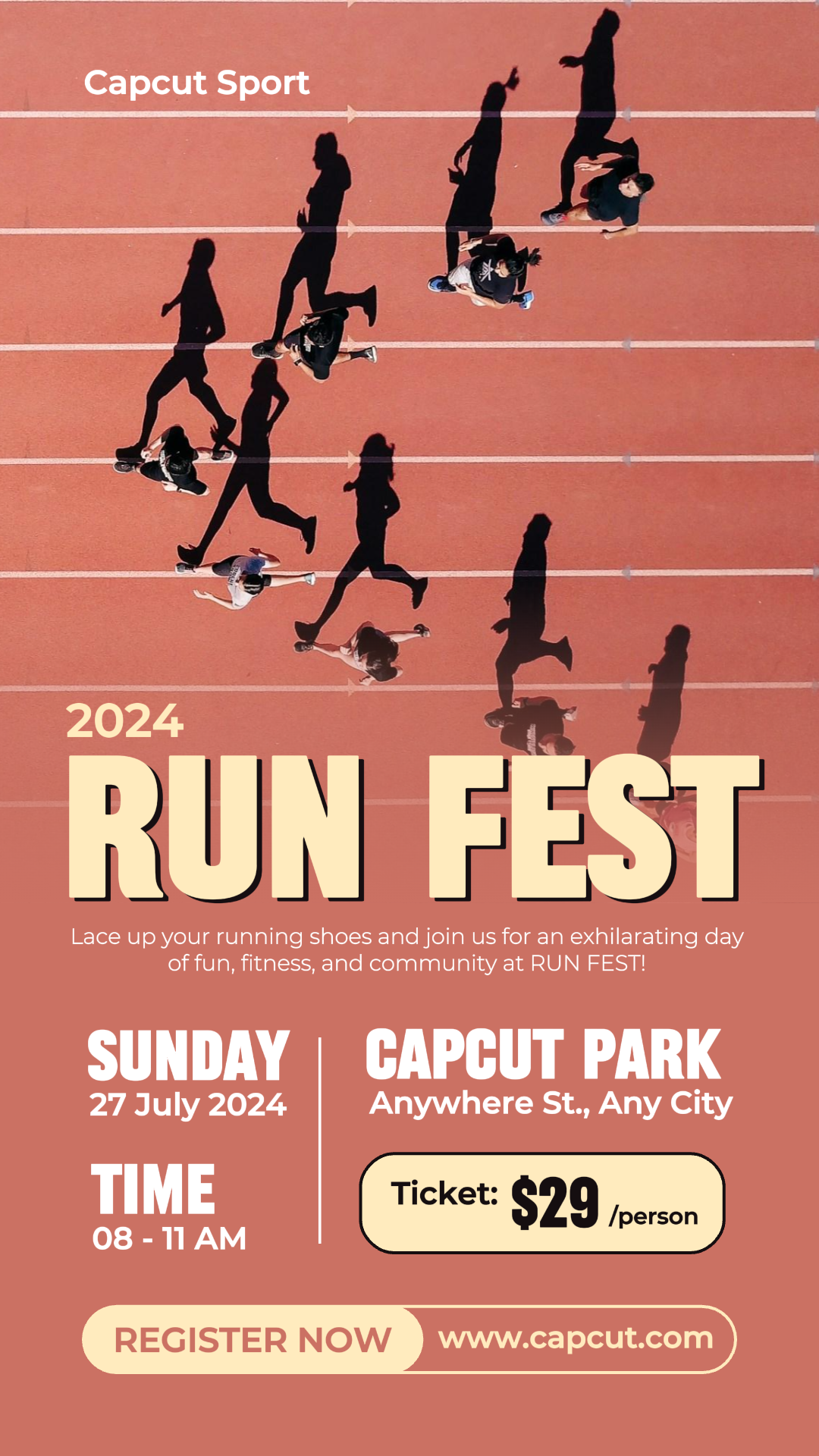 Sport und Spiel Leichtathletik Karneval Run Fest Instagram Story Rot Gelb