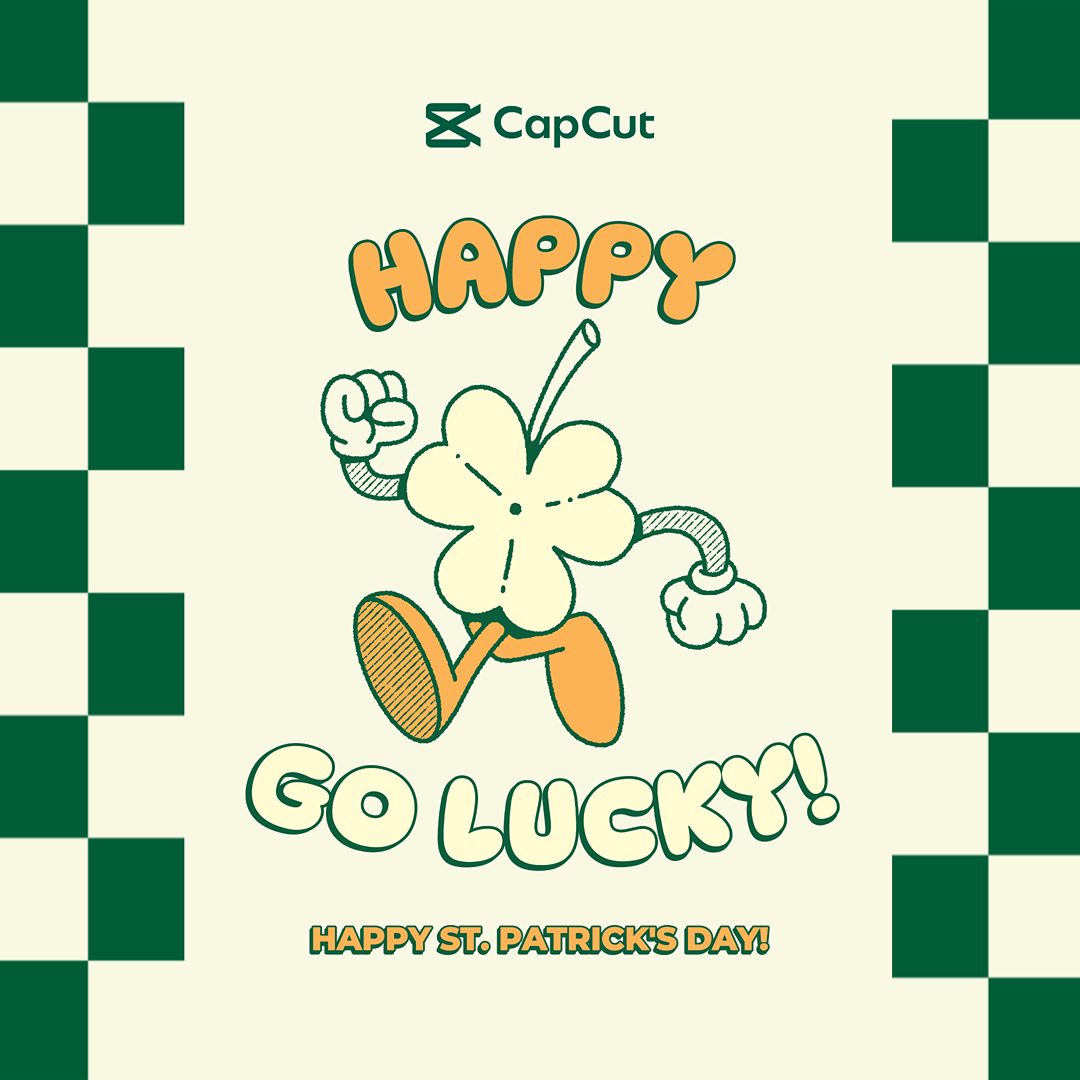 Saint-Patrick Happy Go Lucky Salutations Rétro