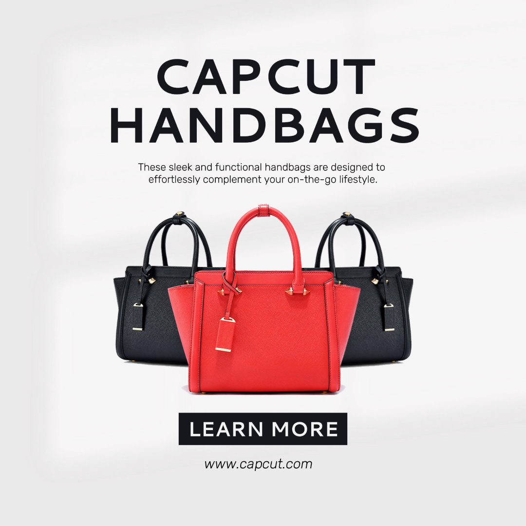 Facebook Ads - Marketing Poster Instagram Post Minimalistischer Stil Moderne Capcut Handtaschen Schwarz