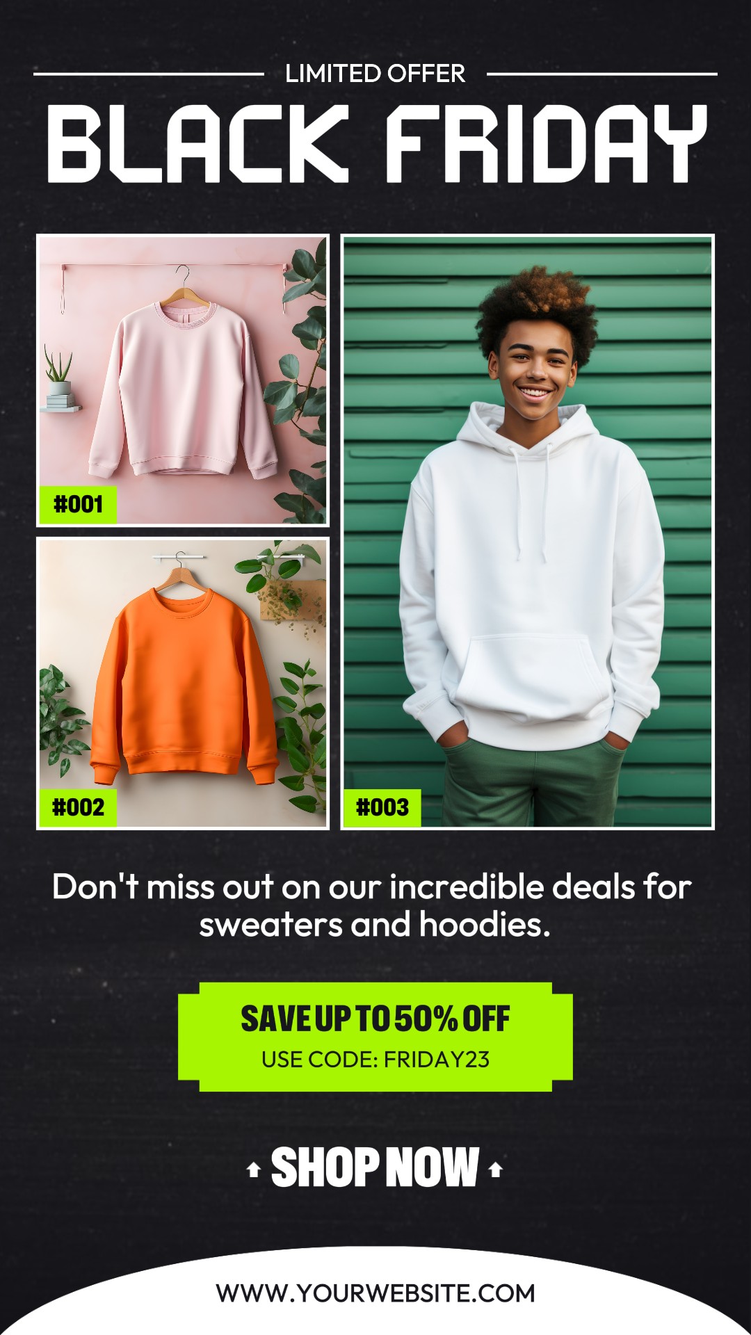 Black Friday Hoodies Sale Promo Instagram Story