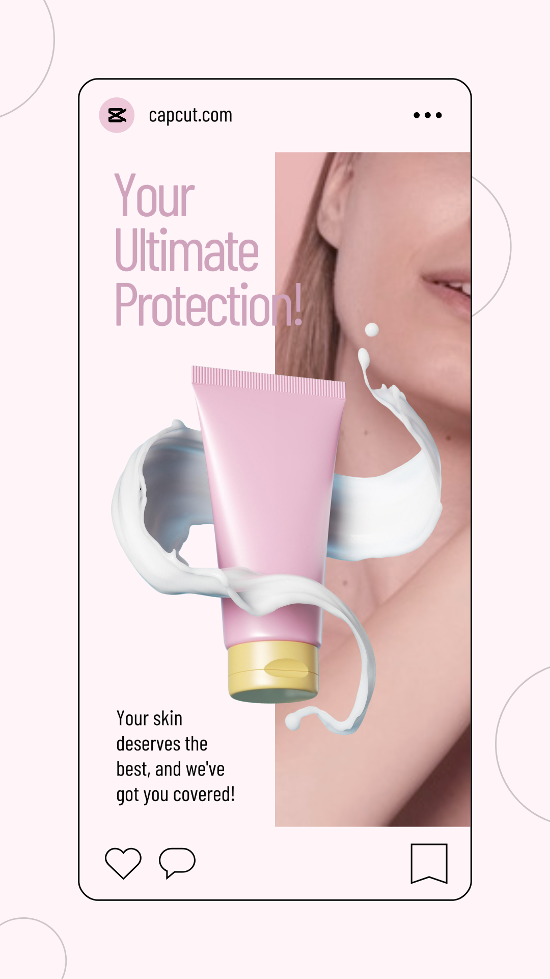 Poster Pemasaran Perawatan Kecantikan Tampilan Produk Instagram Story Pink