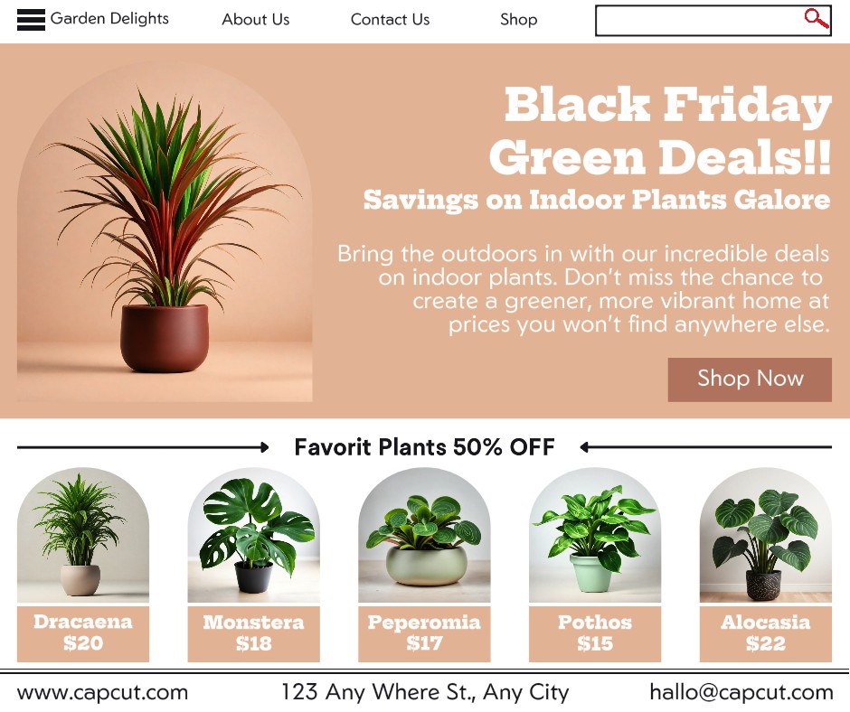 Black Friday Sales Promotion Indoor Plants Facebook Post