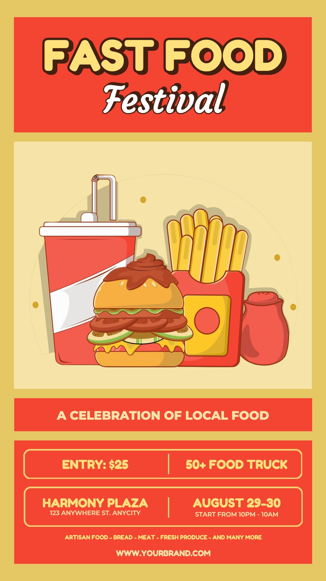 Promoção do Festival de Fast Food para Instagram Story