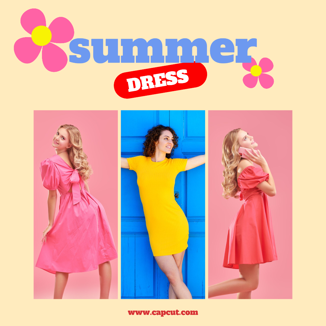 Kleidung und Schuhe Marketing Poster Instagram Post Sommerkleid