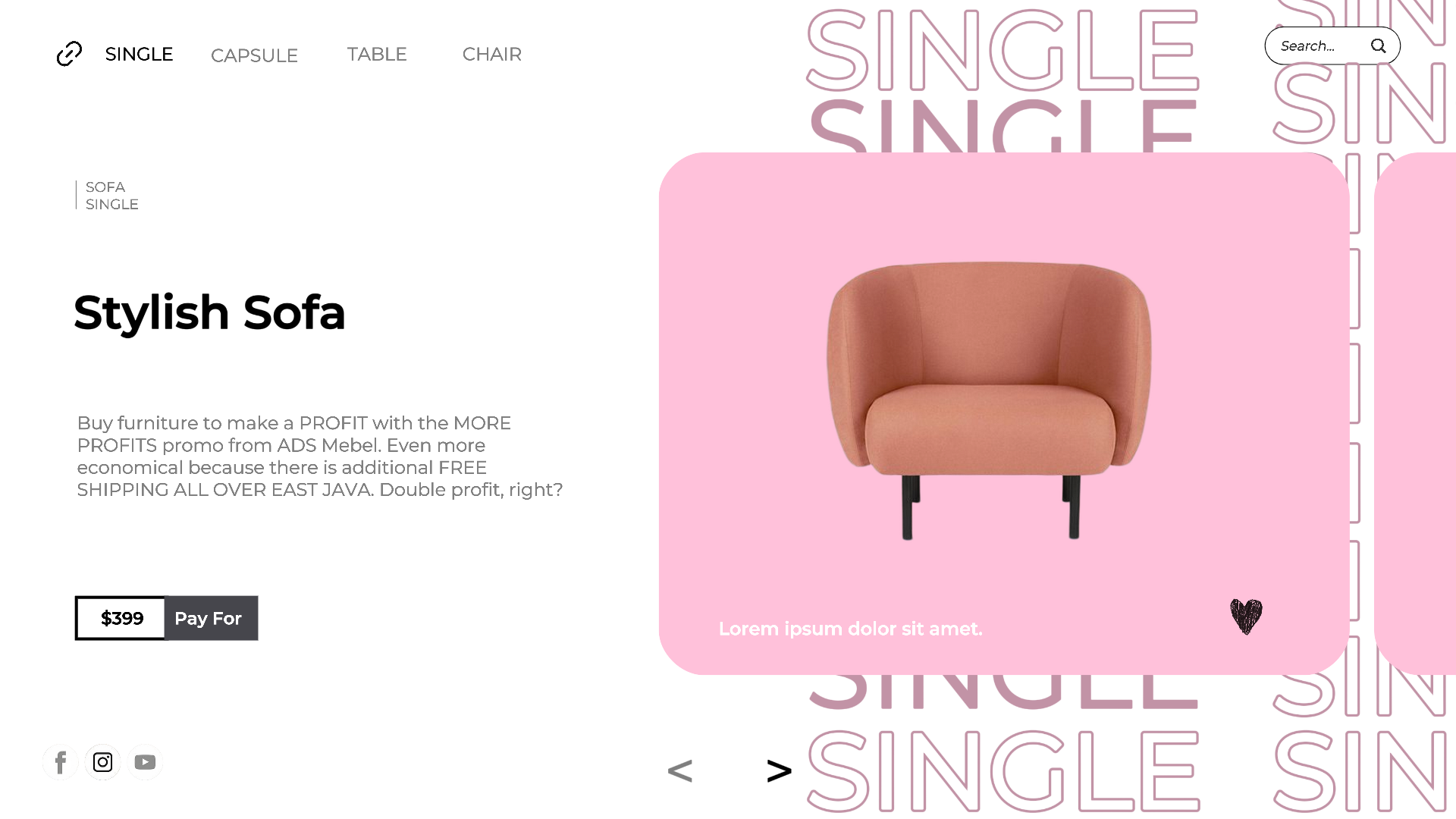 Sofa Promotion Verkauf Vorlage