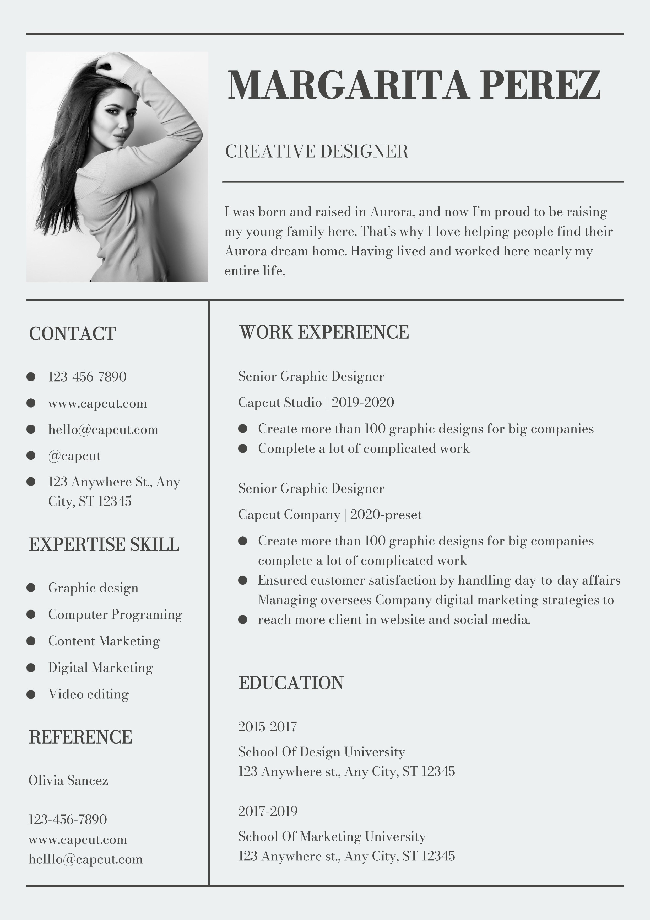 Business Resume Creative Designer