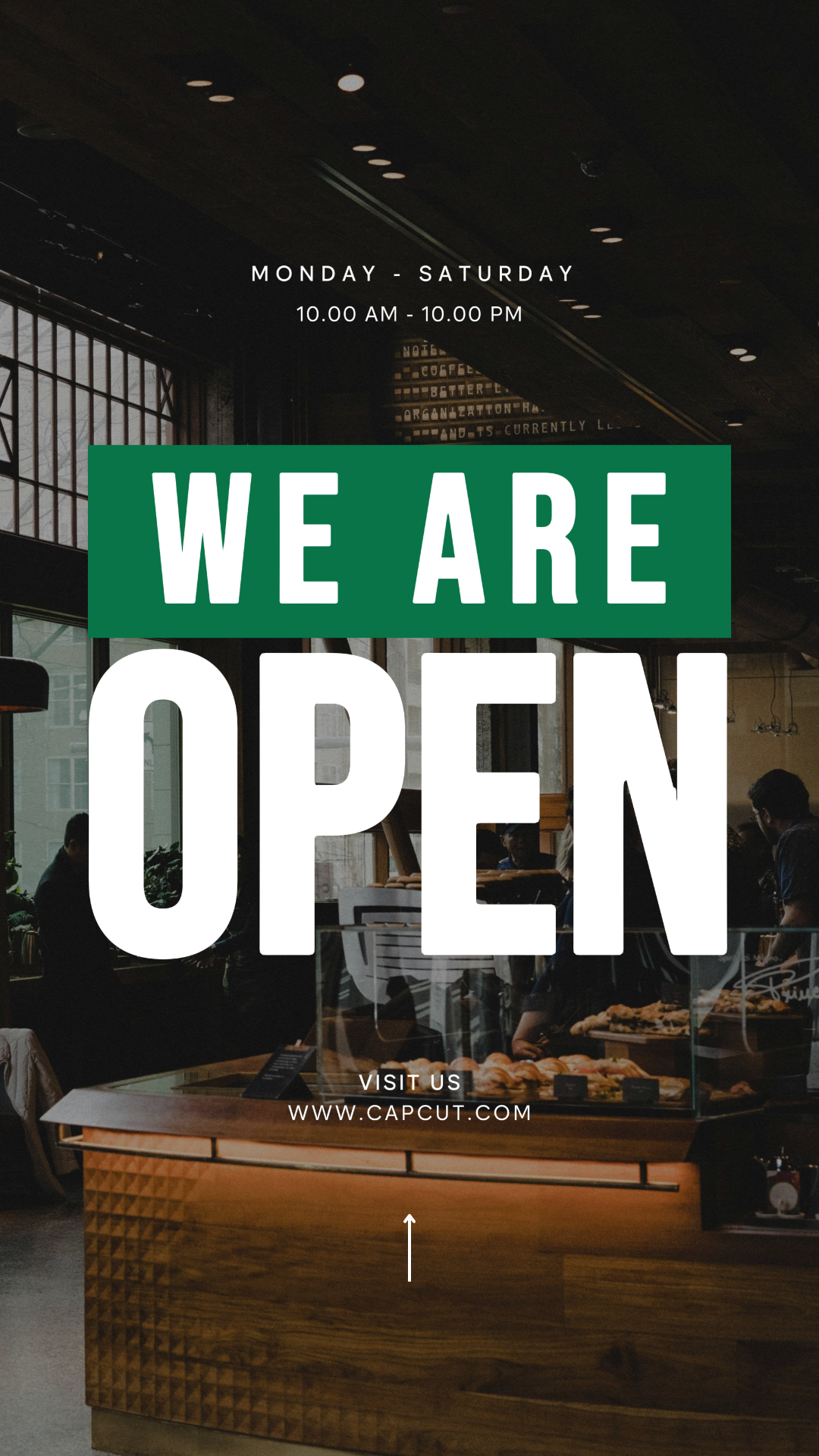 Business and Office Marketing Poster Instagram Story We Are Open Cafe