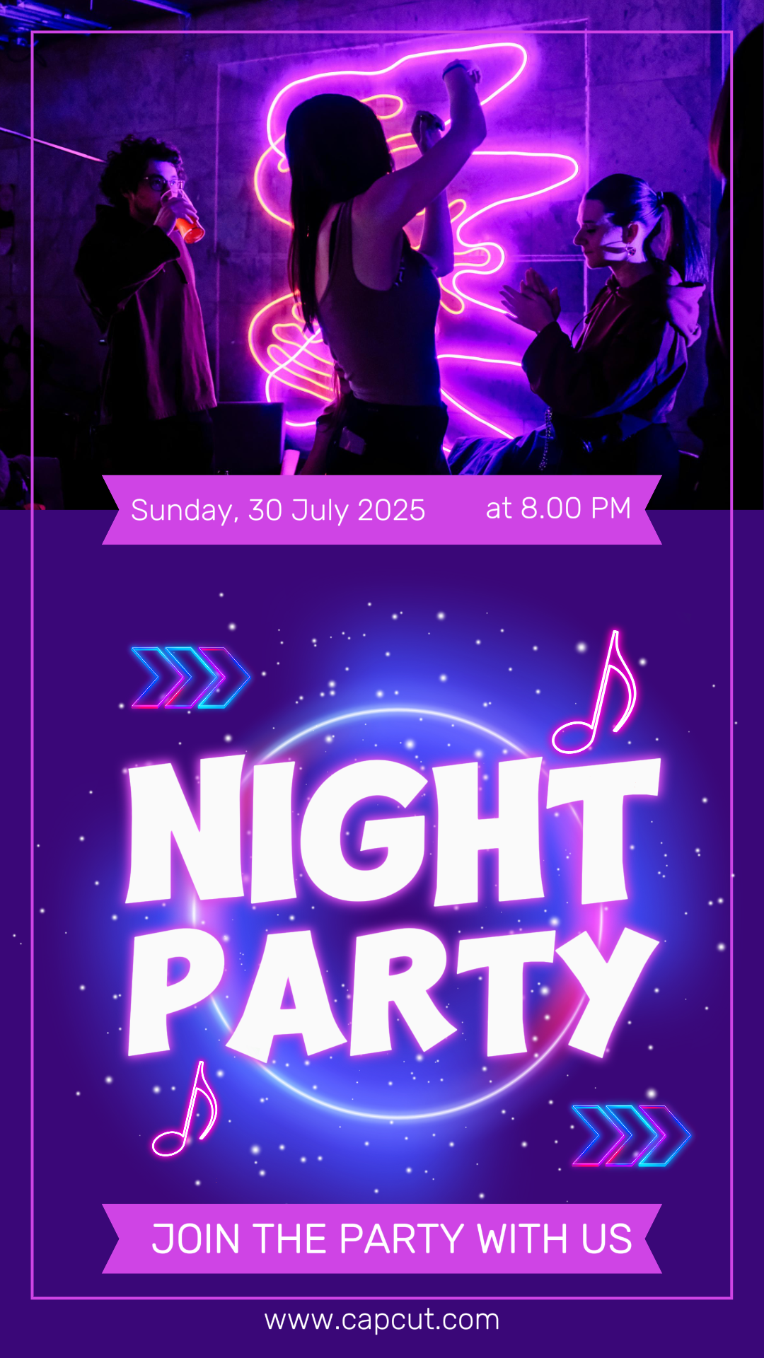 Entretenimento Noite Festa Instagram História Estilo Neon