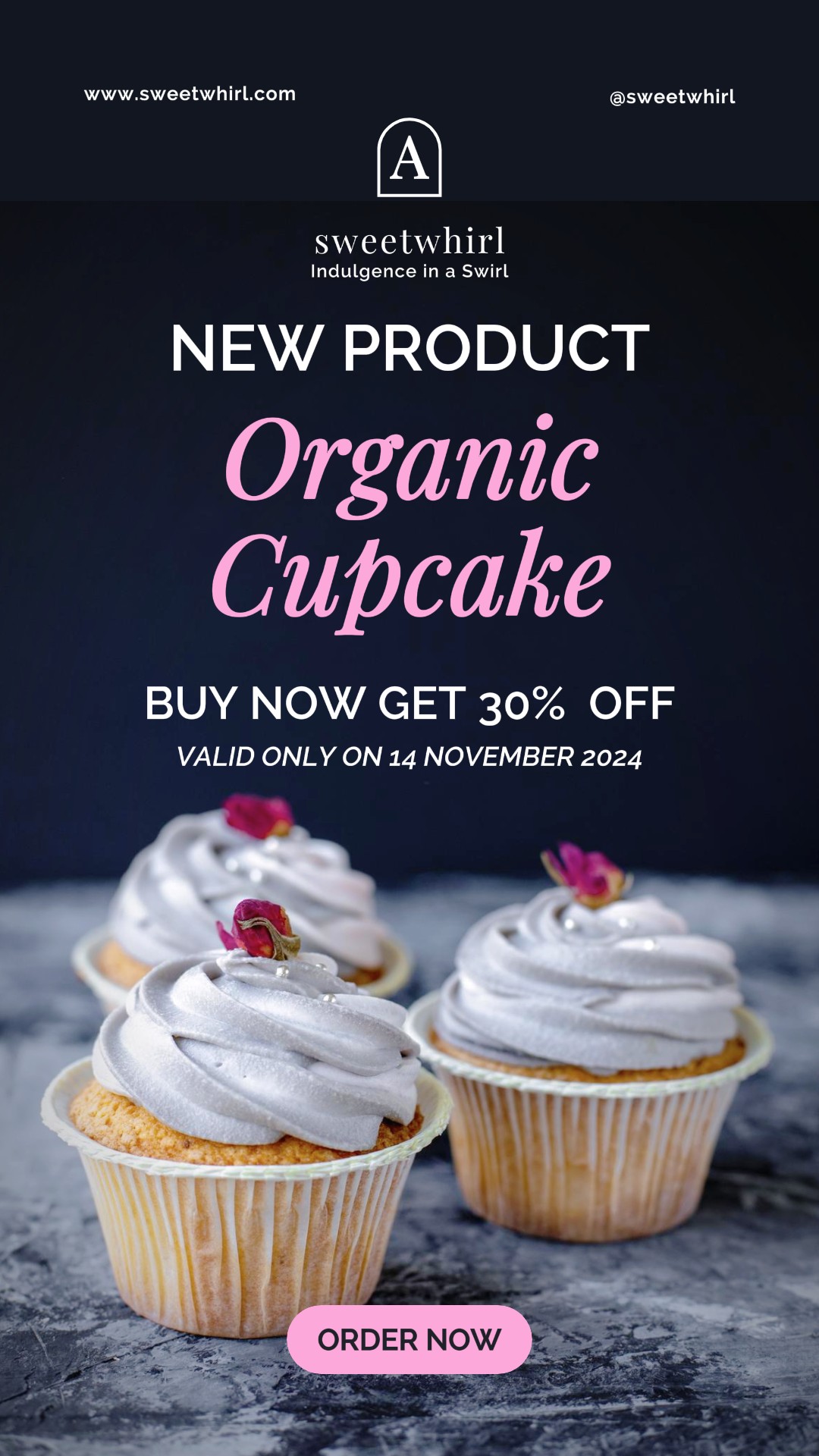 Exhibición De Productos De Cupcakes De Alimentos Publicación De Instagram