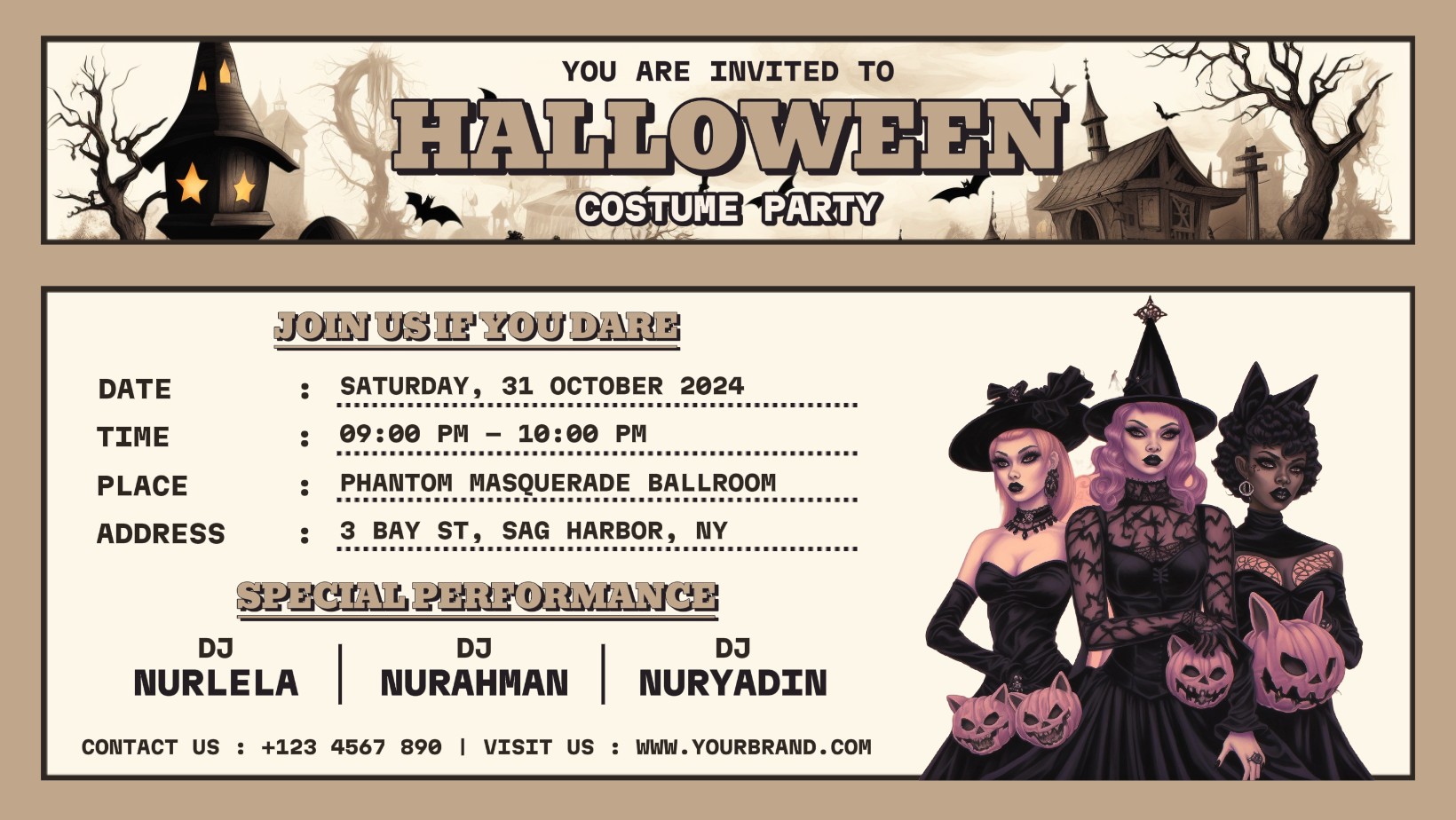 Halloween Costume Party Invitation for Social Media Cover