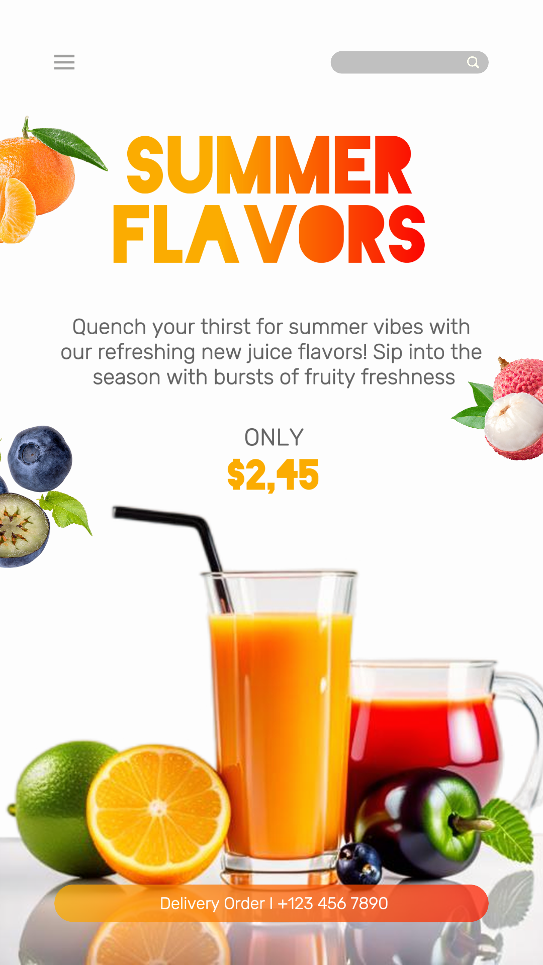 Promotion de jus de fruits Instagram Story