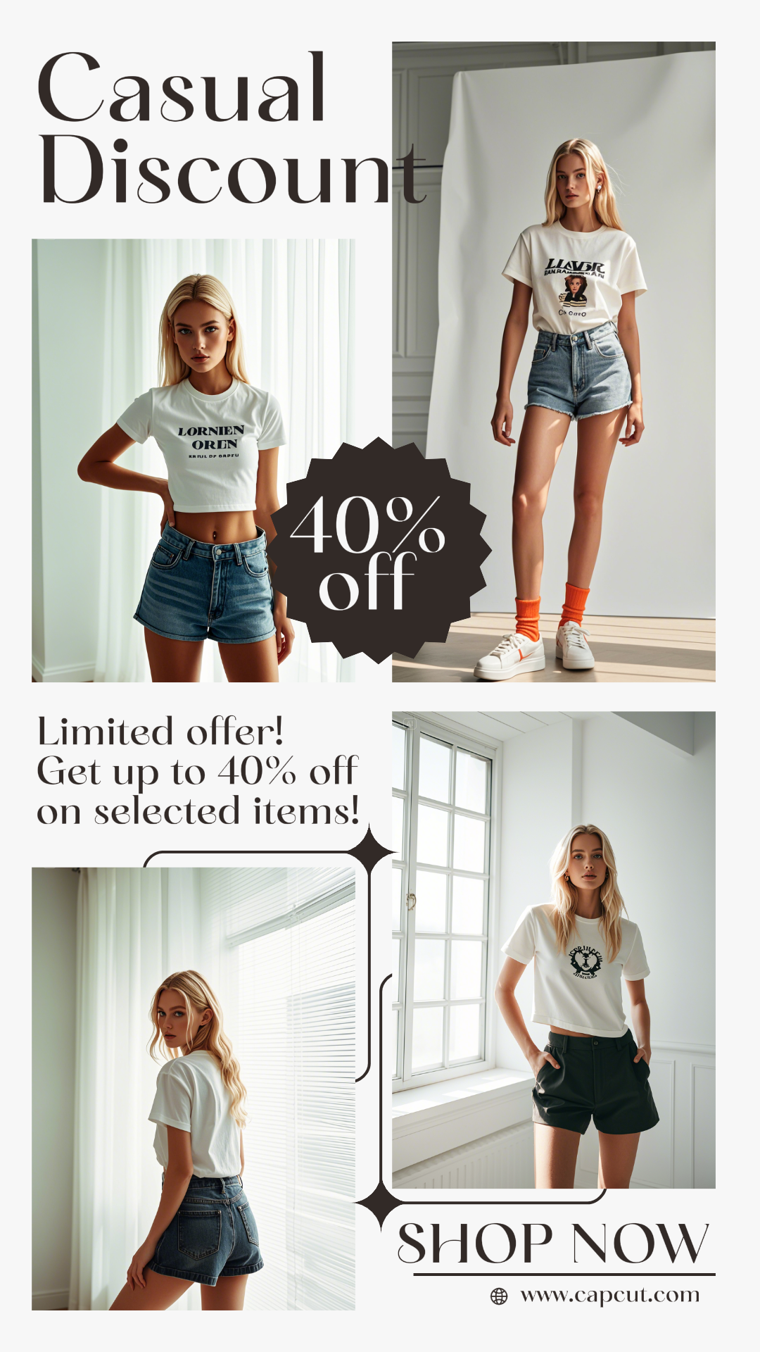 Pôster de marketing de roupas e sapatos História do Instagram Desconto casual