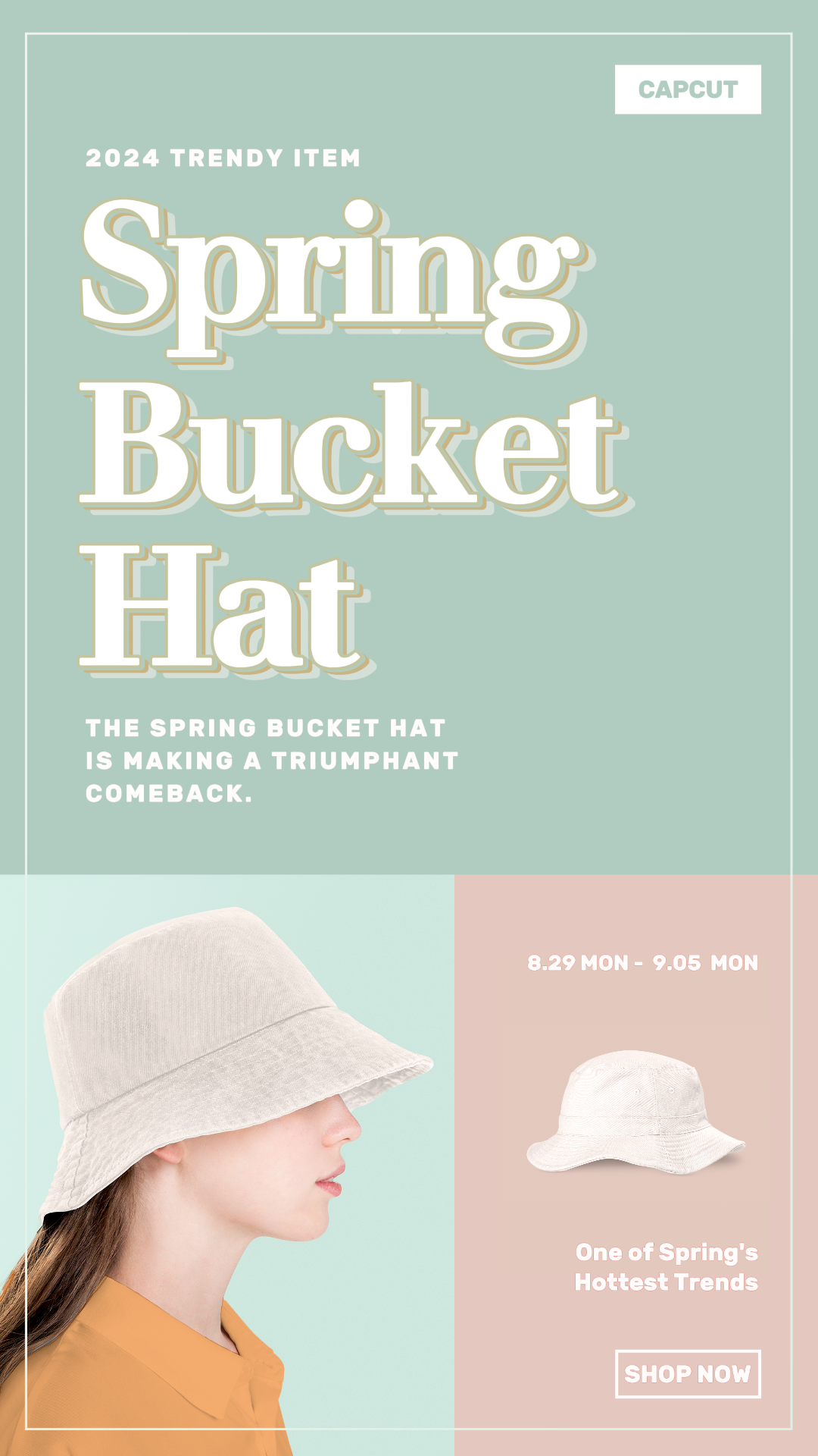 Clothes&Shoes Marketing Poster Bucket Hat Trend