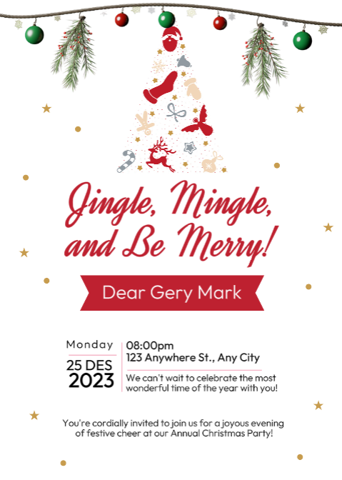 Fiesta sin marketing Invitation-Christmas