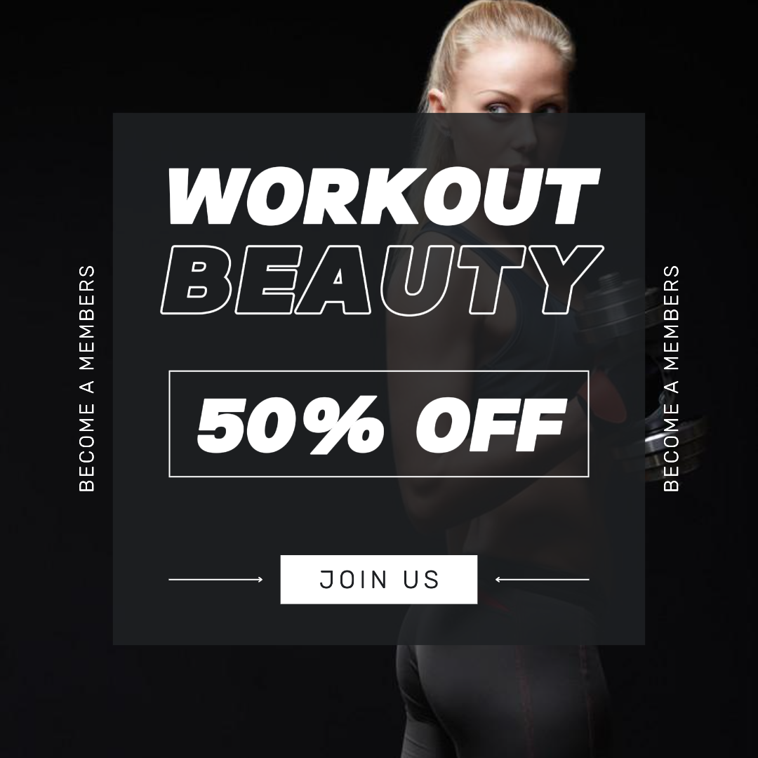 Workout fitness beauty instagram post template
