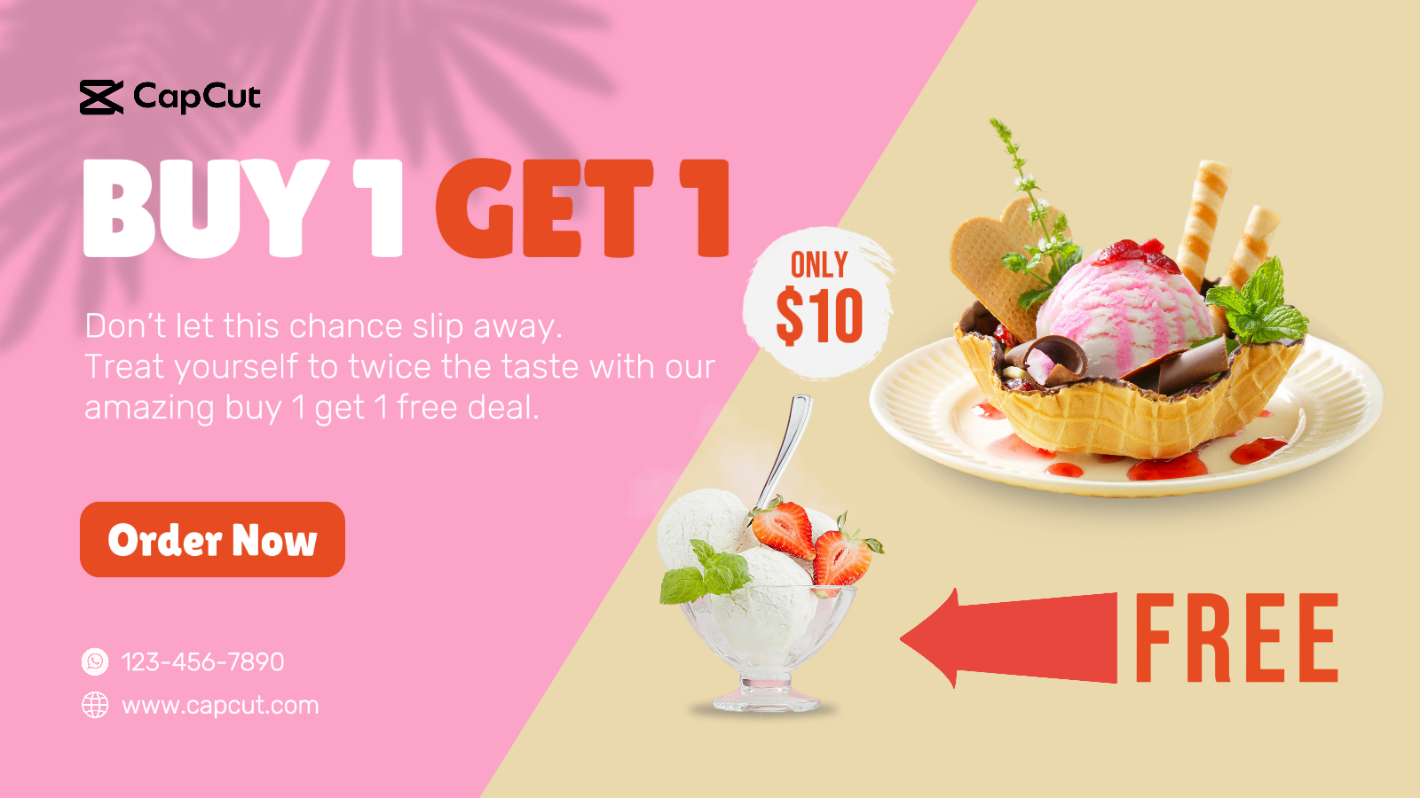 Achetez 1 Obtenez 1 Crème glacée Nourriture et boissons Twitter Post