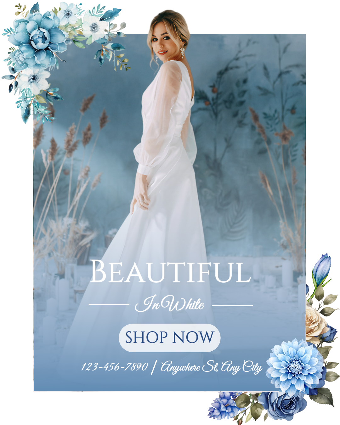 Fashion Beautiful In White Instagram Portrait